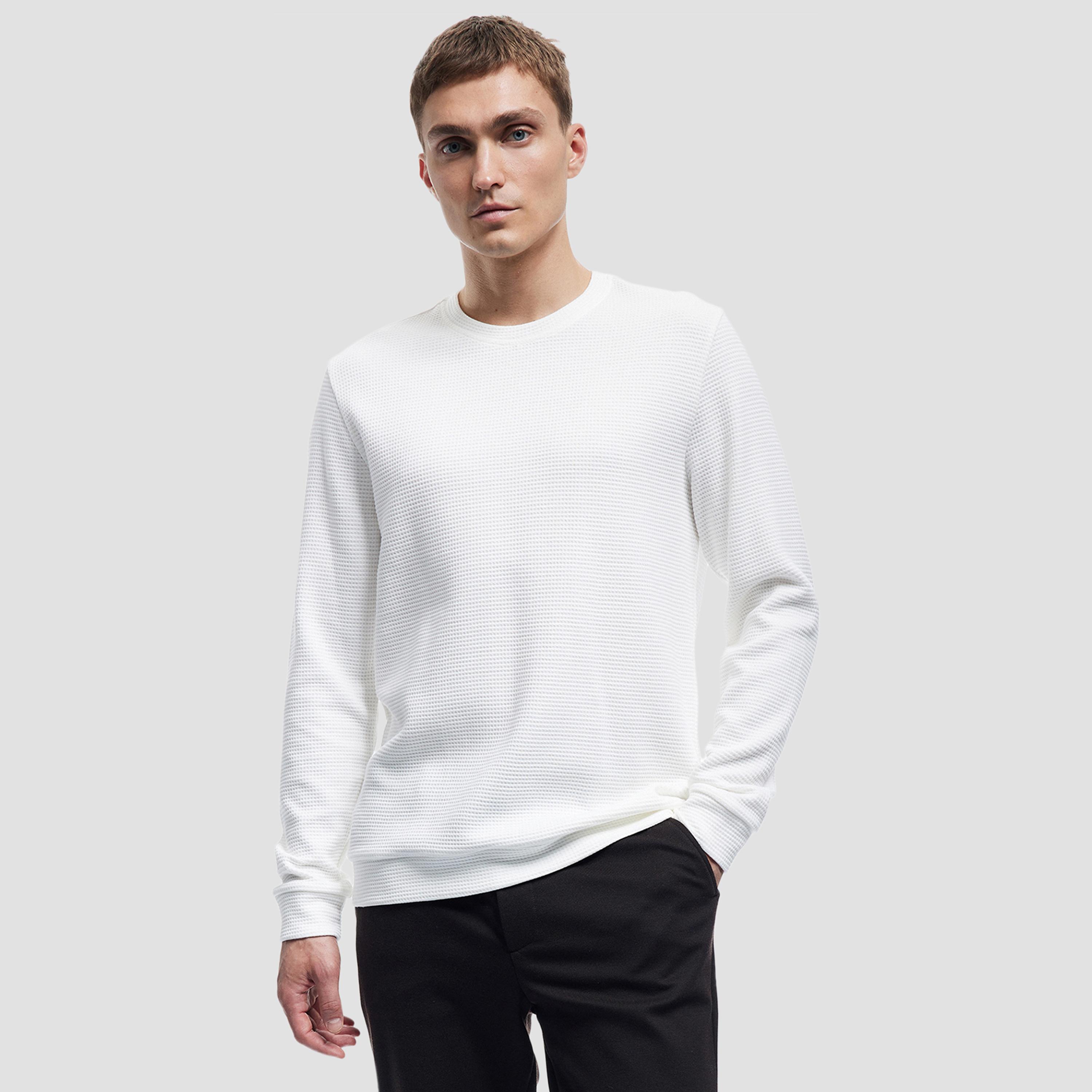KOTON Textured Round Neck Long Sleeves Men's Sweatshirt-men-winterwear-hoodiesandsweatshirts-image-1