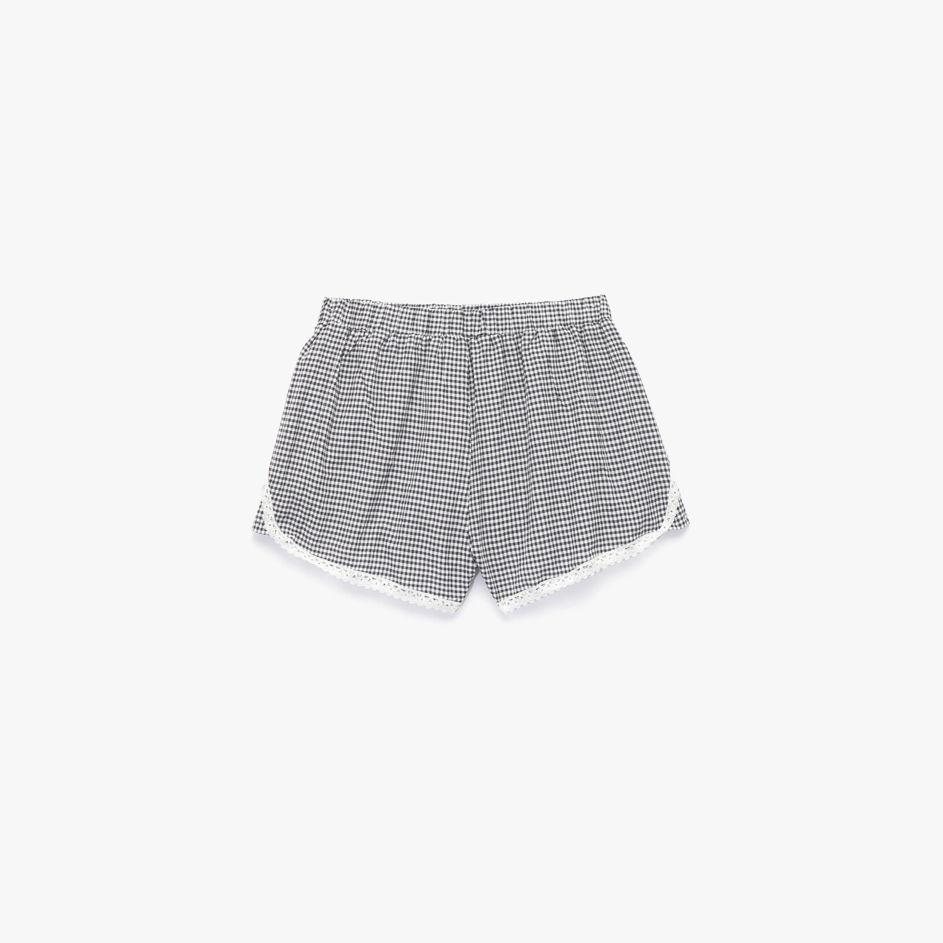 KOTON Checked Mid-Rise Elasticated Waist Women's Shorts-women-clothing-nightwear-pyjamas-bottoms-image-5