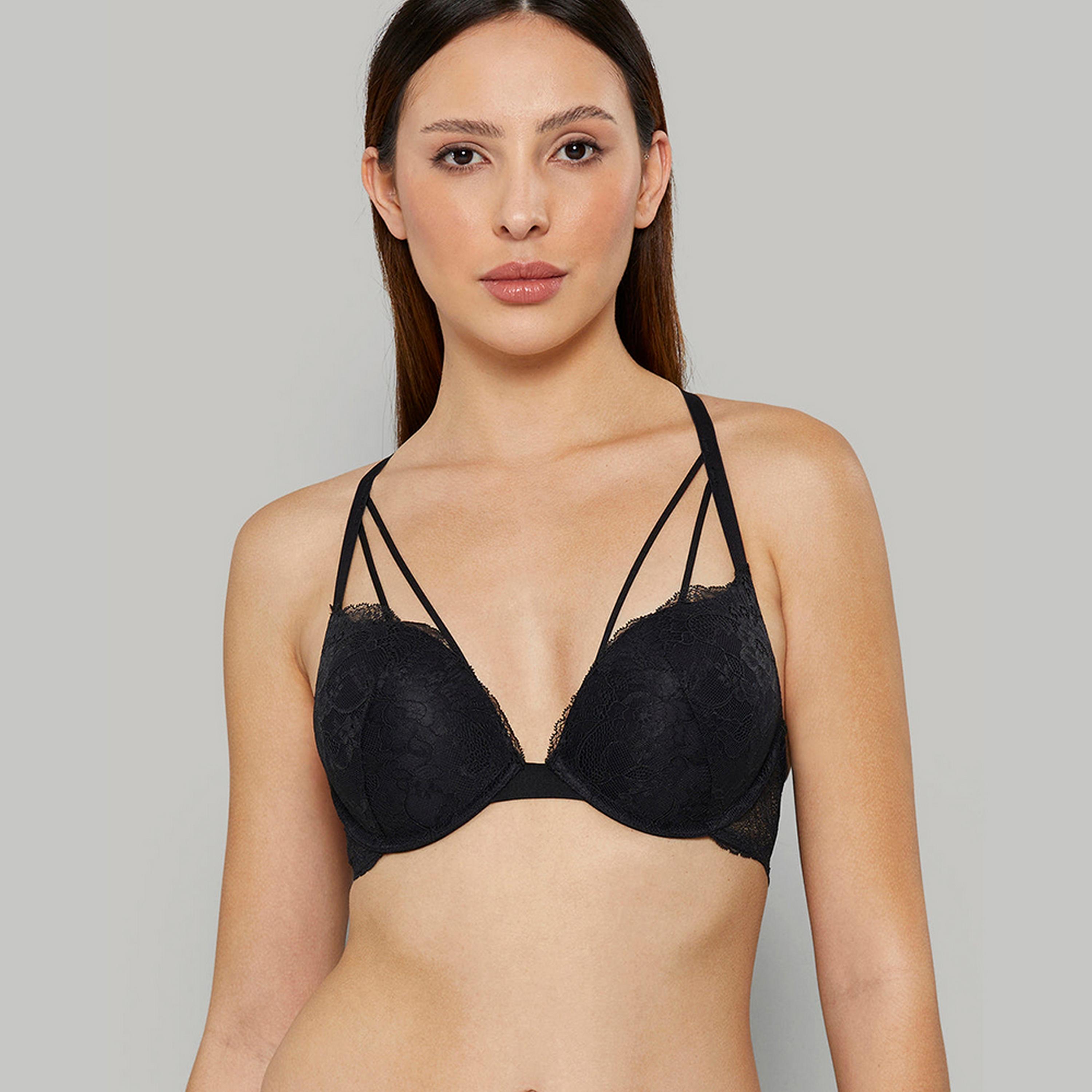 حمالة صدر نسائية دبل بوش أب بأسلاك وداعمة عالية ومبطنة واضحة من إيزلا آند إيفي-women-clothing-lingerie-bras-image-5