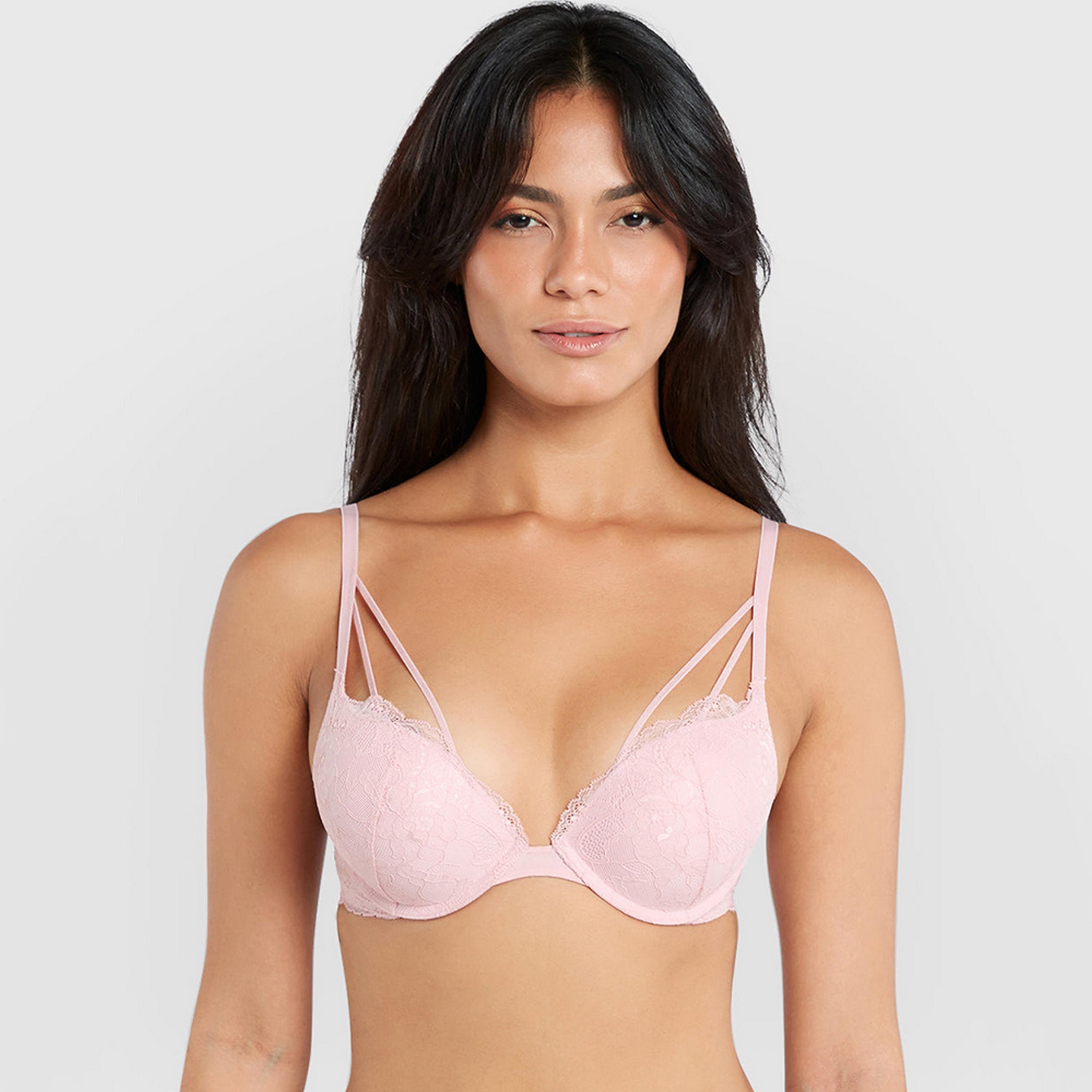 حمالة صدر نسائية دبل بوش أب بأسلاك وداعمة عالية ومبطنة واضحة من إيزلا آند إيفي-women-clothing-lingerie-bras-image-1