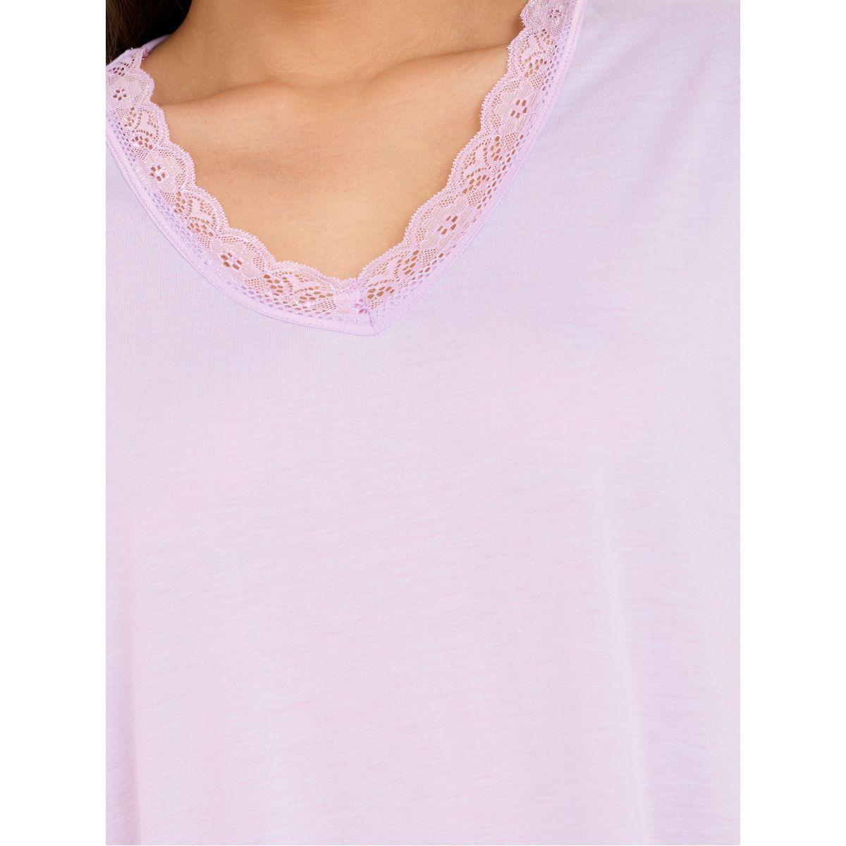 Styli Unwind Lace Trim V Neck Nightie with Slit Hem-women-clothing-nightwear-nighties-image-3