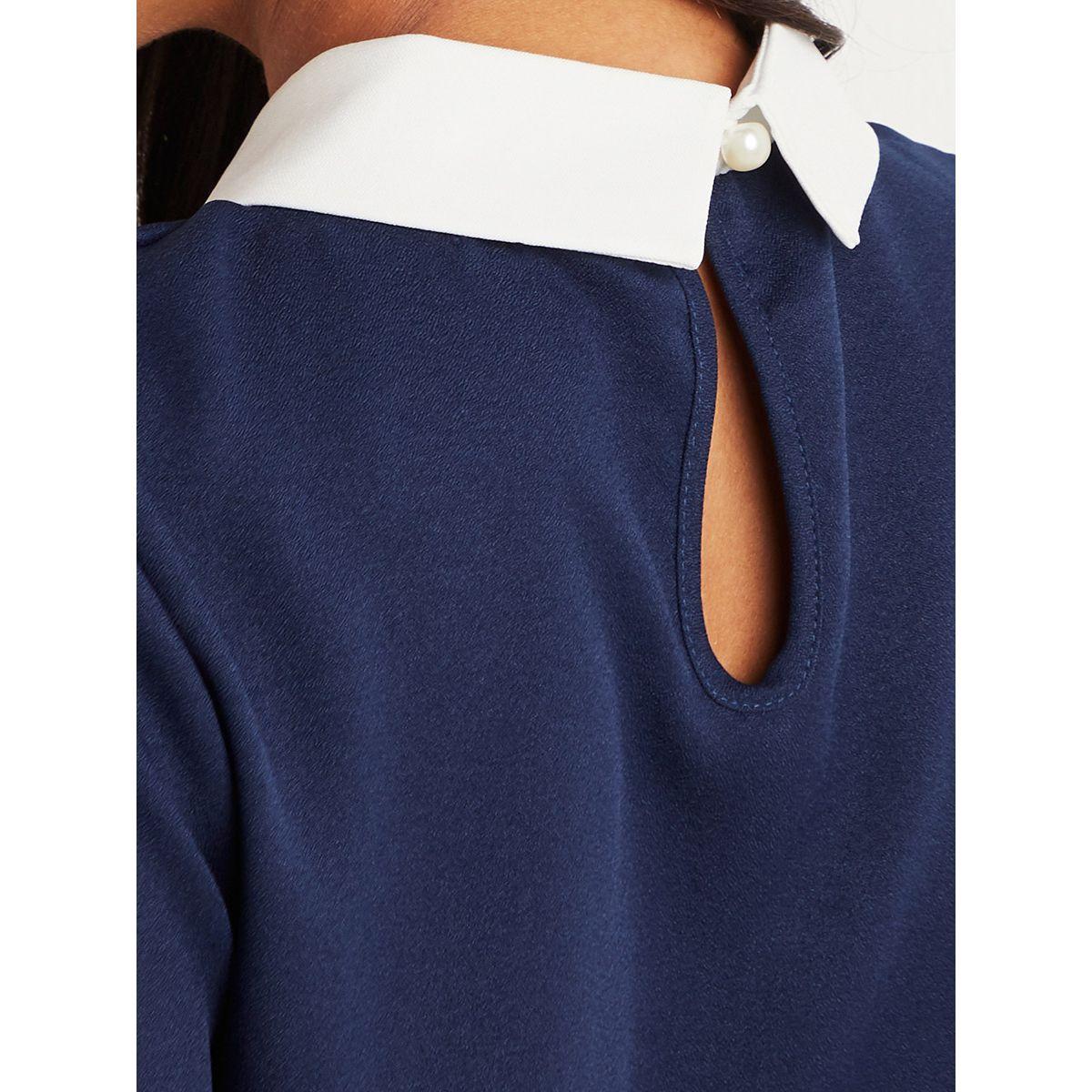 بلوزة بياقة مزخرفة وأكمام قصيرة-women-clothing-shirtsandblouses-blouses-image-5