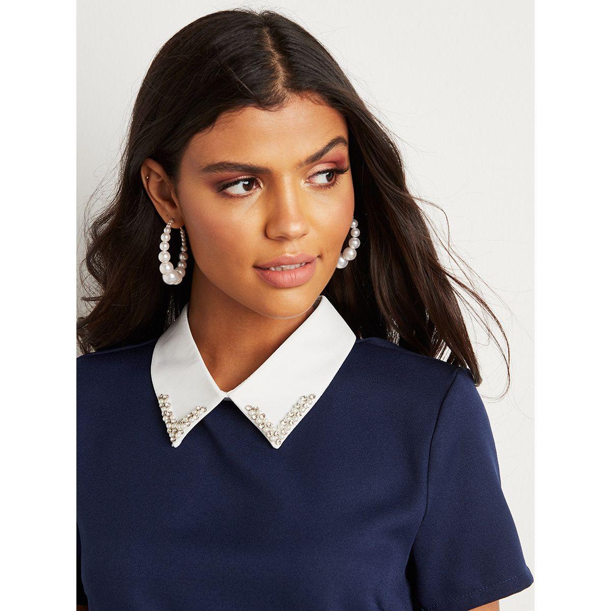 بلوزة بياقة مزخرفة وأكمام قصيرة-women-clothing-shirtsandblouses-blouses-image-6