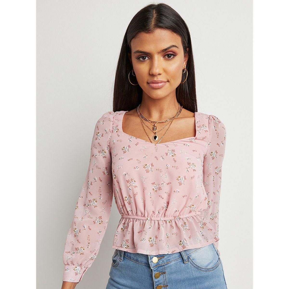 بلوزة مطبوعة بأكمام طويلة-women-clothing-shirtsandblouses-blouses-image-1