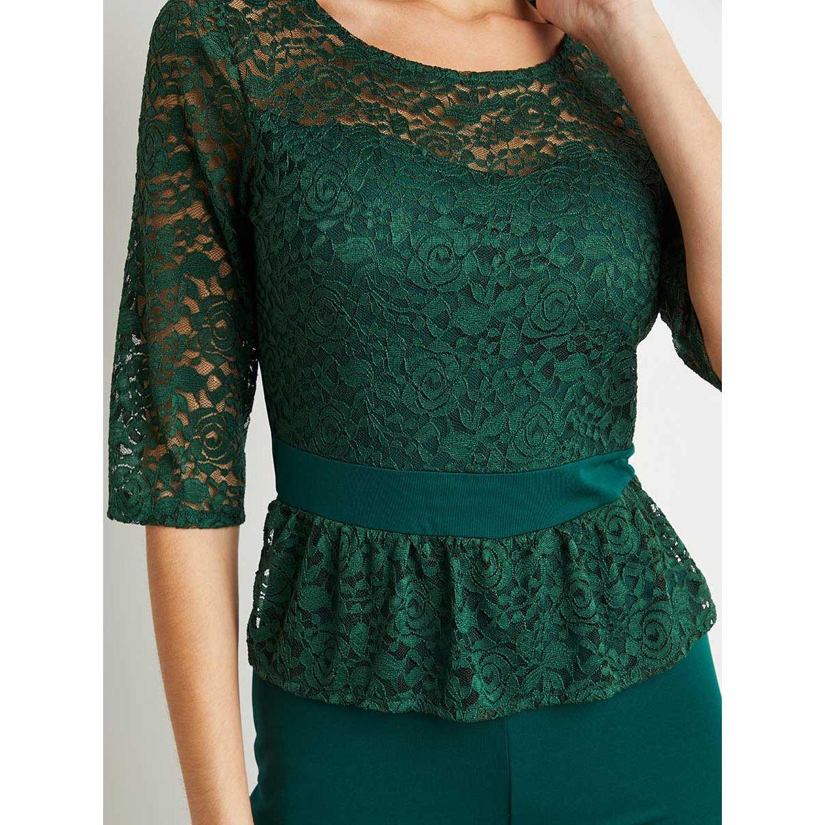 Styli Floral Lace Overlay Straight Leg Jumpsuit-women-clothing-jumpsuits-image-3