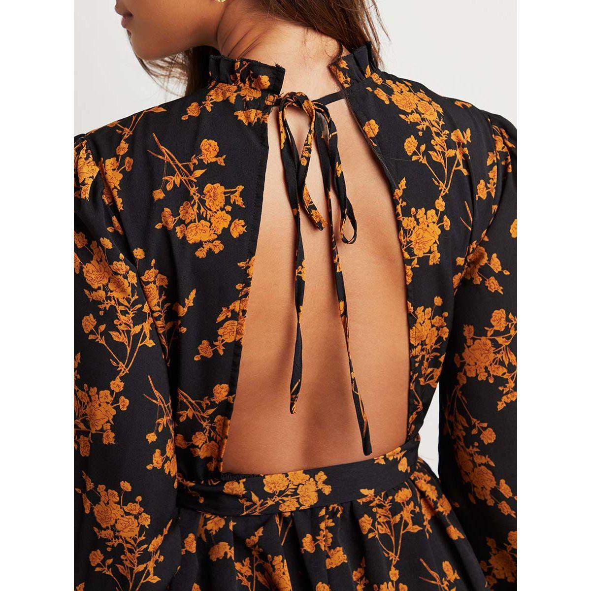 Styli Open Back Floral Printed Mini Dress with Self Tie Waist-women-clothing-dresses-image-4