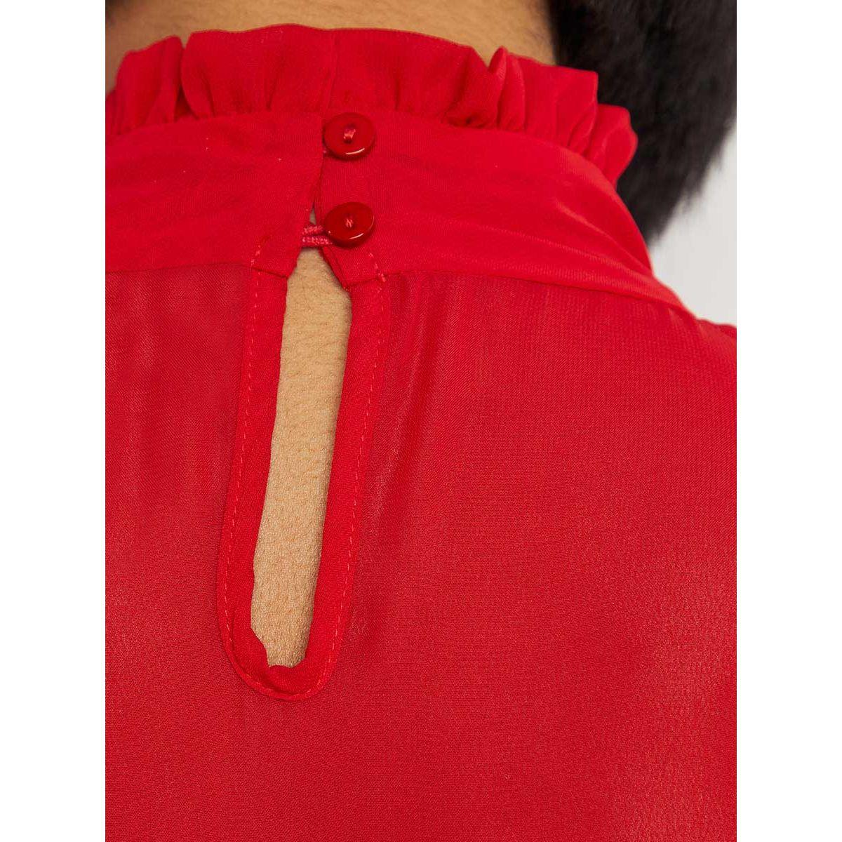 Styli High Neck Ruffle Trim Detail A-Line Maxi Dress-women-clothing-dresses-image-4