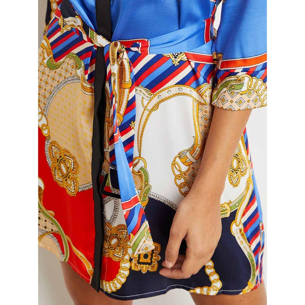 فستان قصير مطبوع بربطة خصر من ستايلي-women-clothing-dresses-image-5