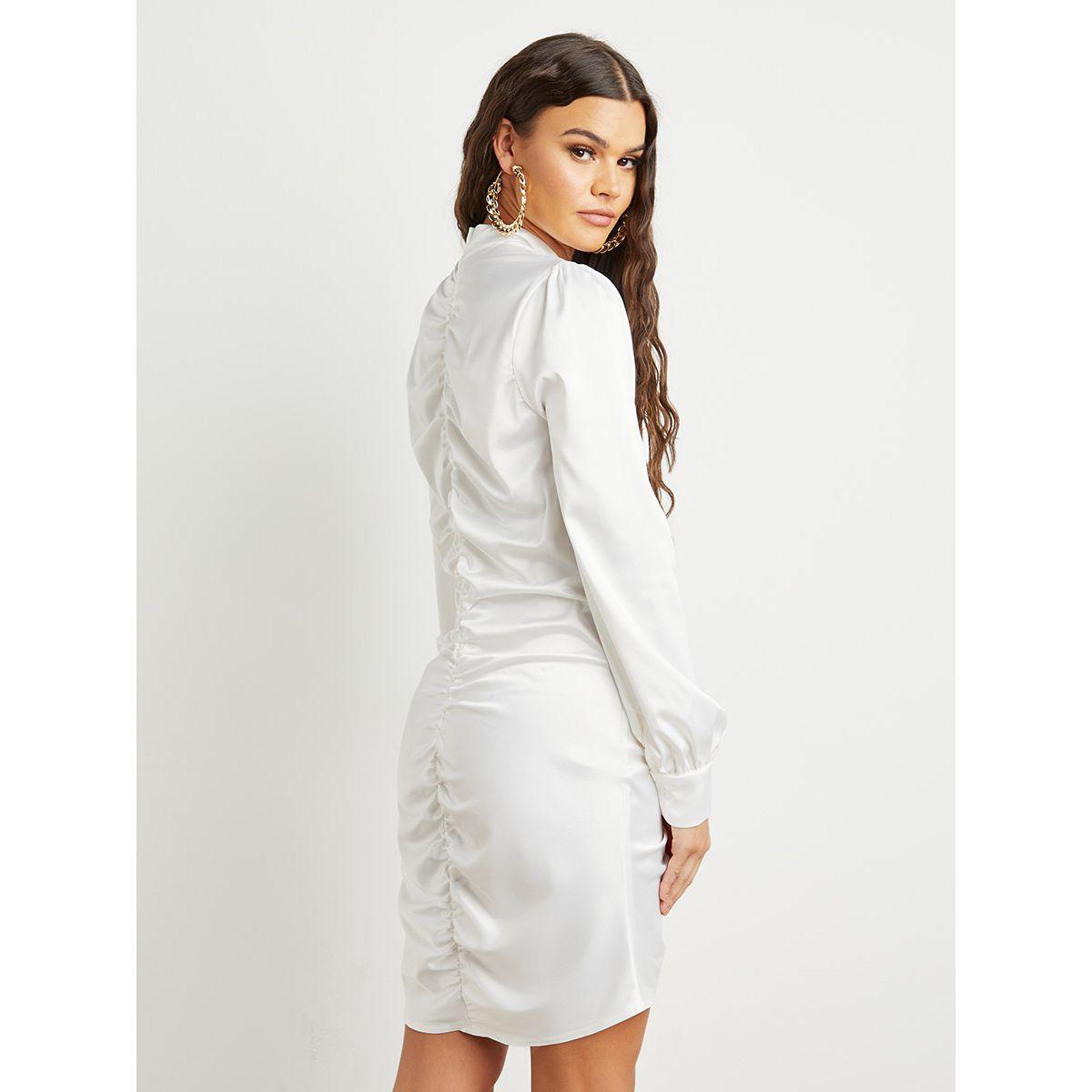 Styli High Neck Gathered Bodycon Mini Dress-women-clothing-dresses-image-4