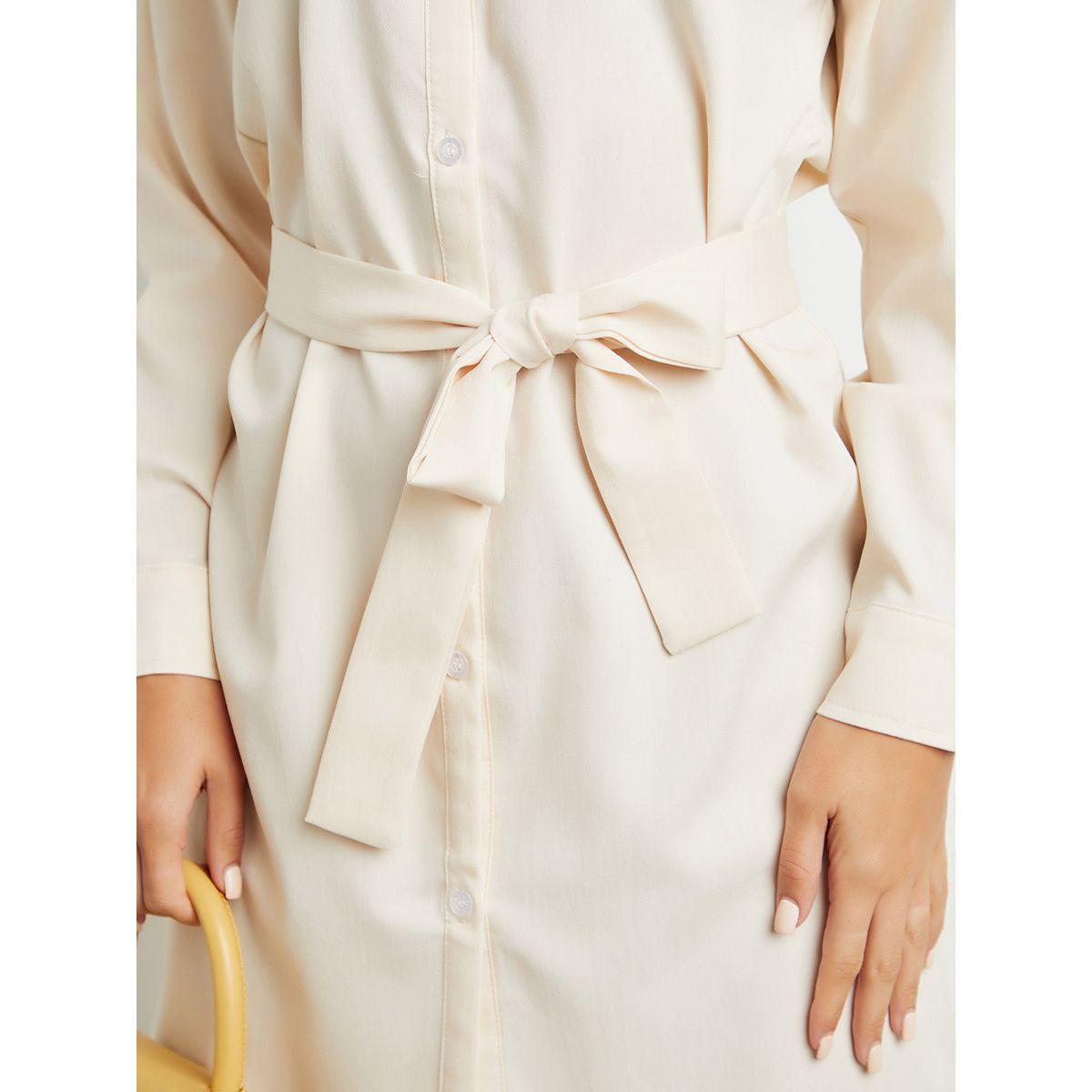 Styli Button Closure Self Tie Belt Mini Dress-women-clothing-dresses-image-4