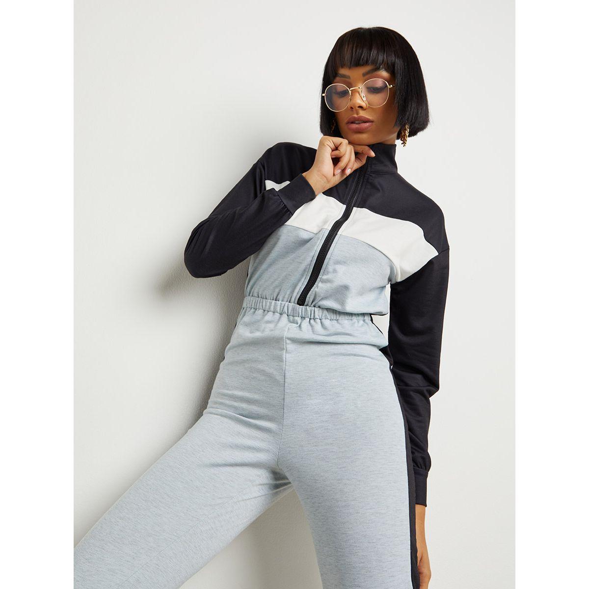 Styli Color Block High Neck Jumpsuit with Zip Closure-women-clothing-jumpsuits-image-3