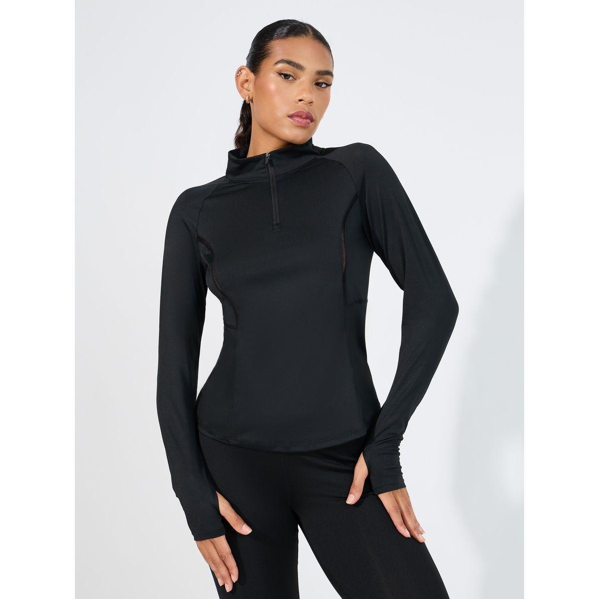Styli Active Zip Up Neck Long Sleeves Top-women-clothing-sportswearandactivewear-tshirtsandvests-image-1