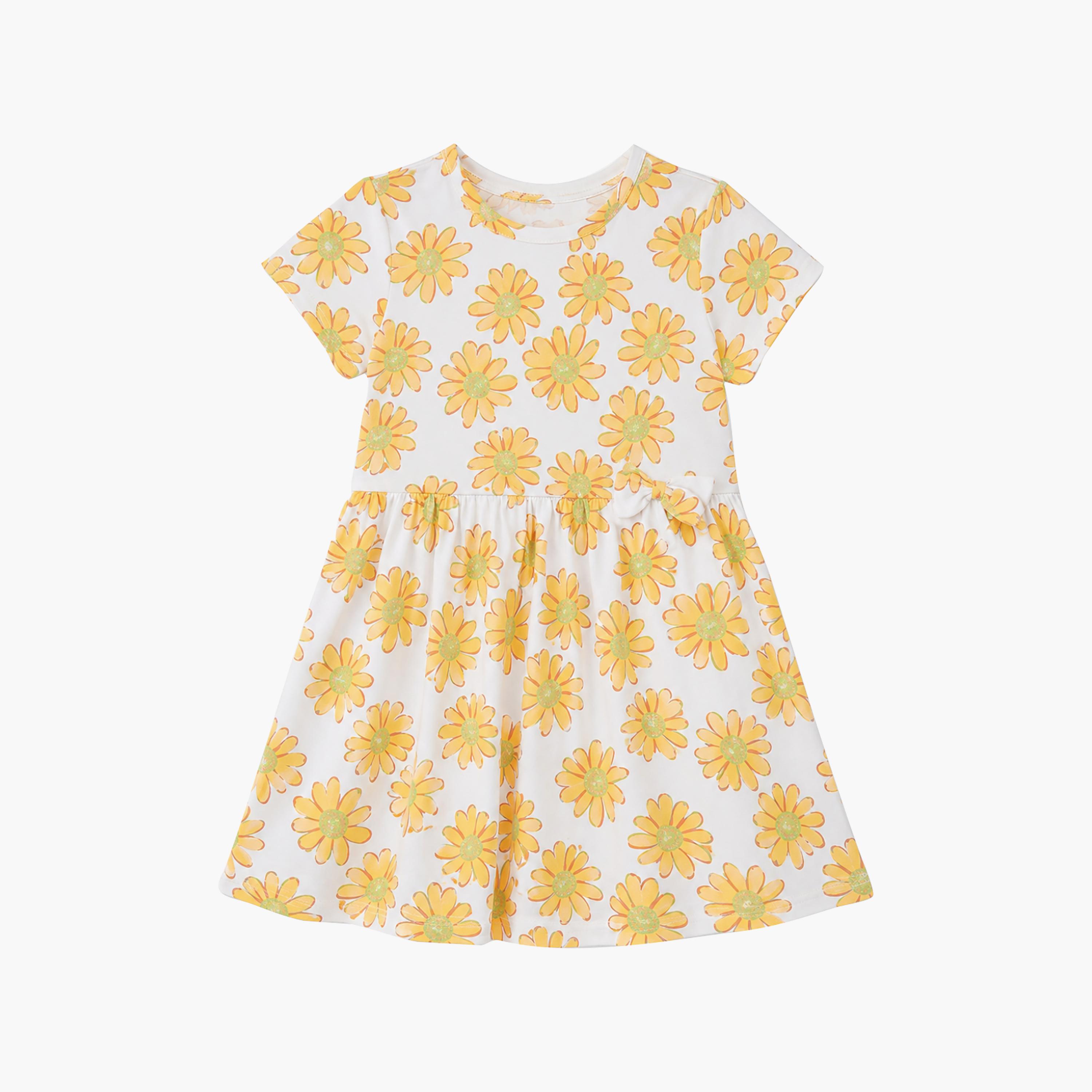 فستان صيفي بأكمام قصيرة بطبعة أزهار الأقحوان من بيبي كلو-girls-clothing-dressesandjumpsuits-image-6