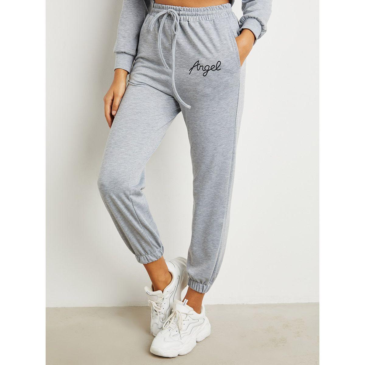 Styli Angel Slogan Print Sweatshirt and Jogger Co-Ord Set-women-clothing-coordsets-image-4