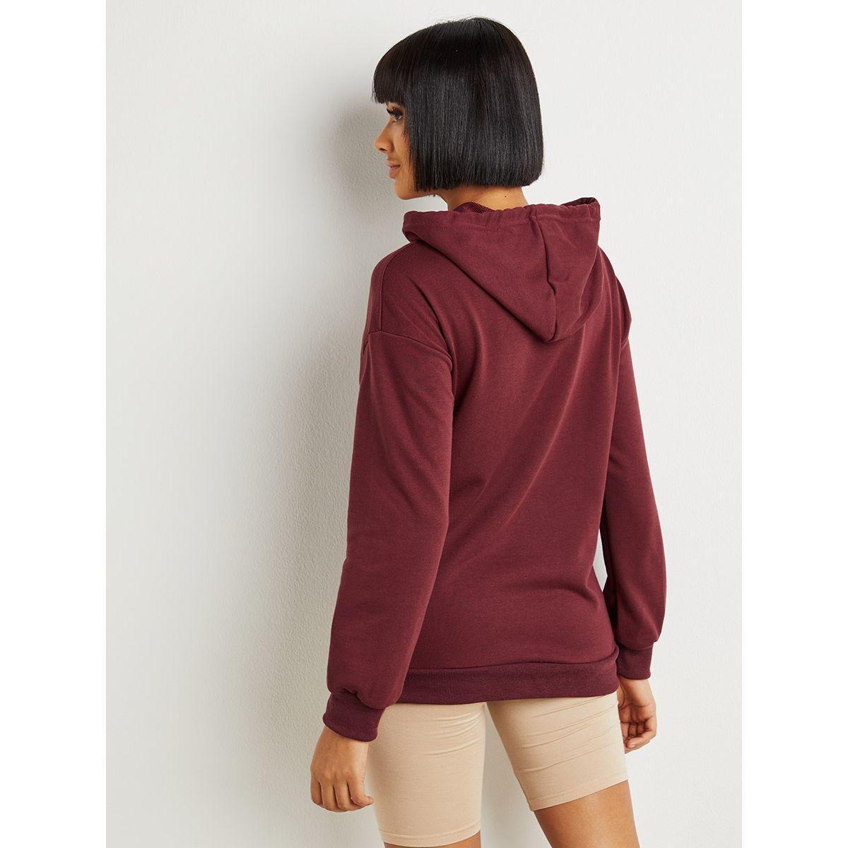 Styli Social Distancing Slogan Print Long Sleeves Hoodie-women-clothing-hoodiesandsweatshirts-hoodies-image-4