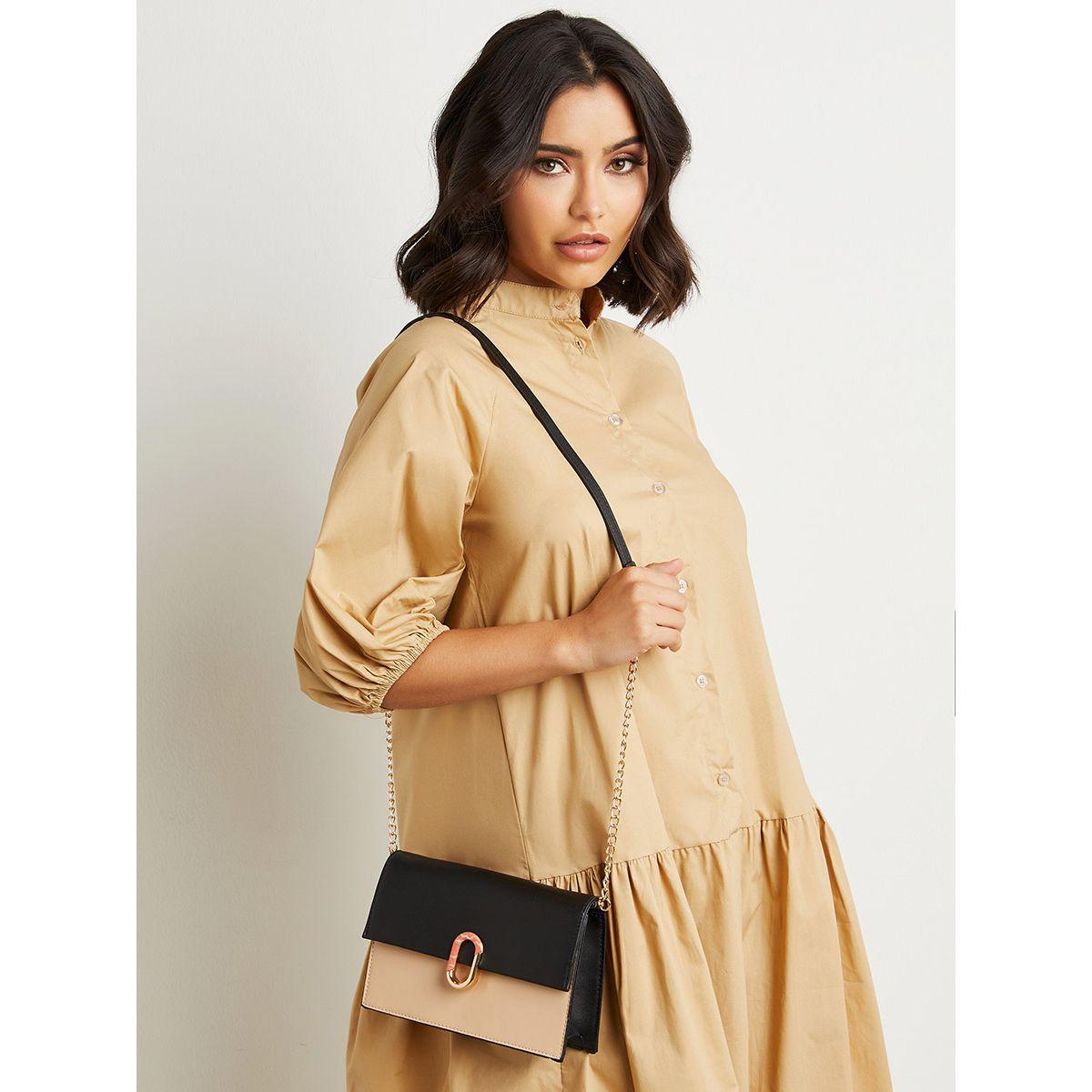 Styli Colorblock Flap Over Crossbody Bag with Rounded Closure-women-bagsandwallets-handbags-image-3