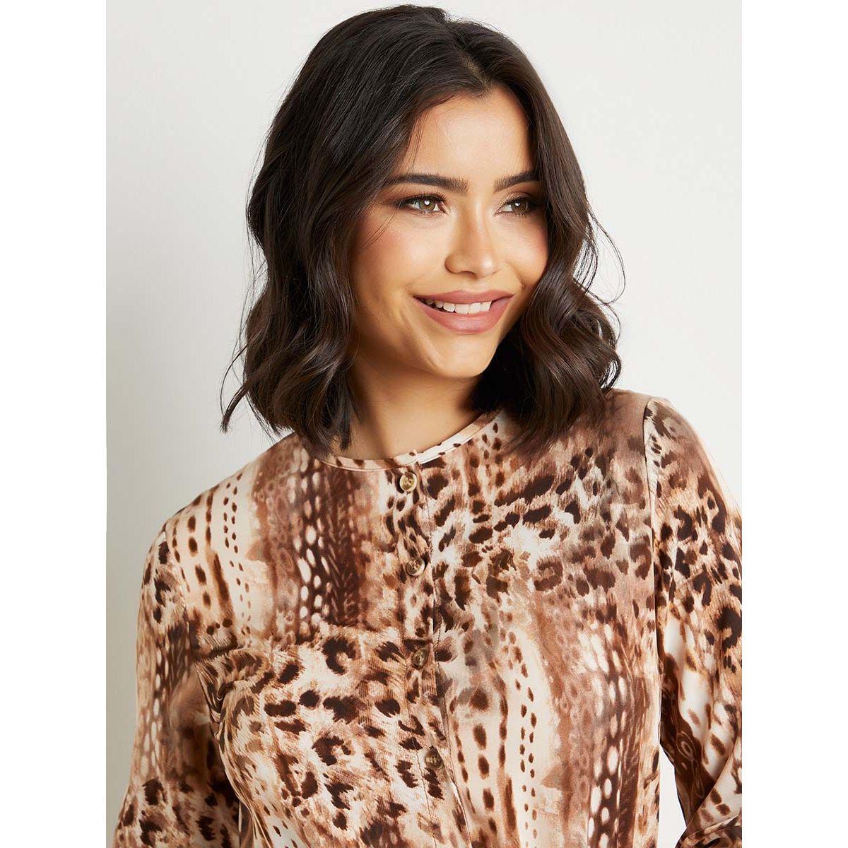 Styli Animal Print Long Sleeves A-Line Midi Dress-women-clothing-dresses-image-4