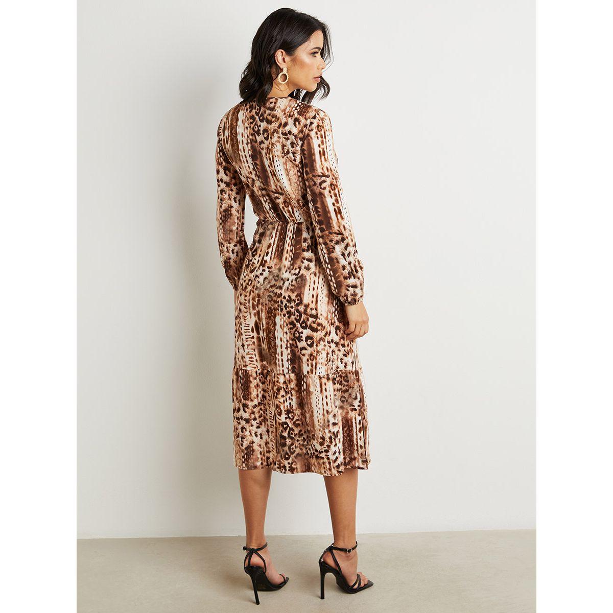 فستان ميدي مطبوع بكشكش-women-clothing-dresses-image-6