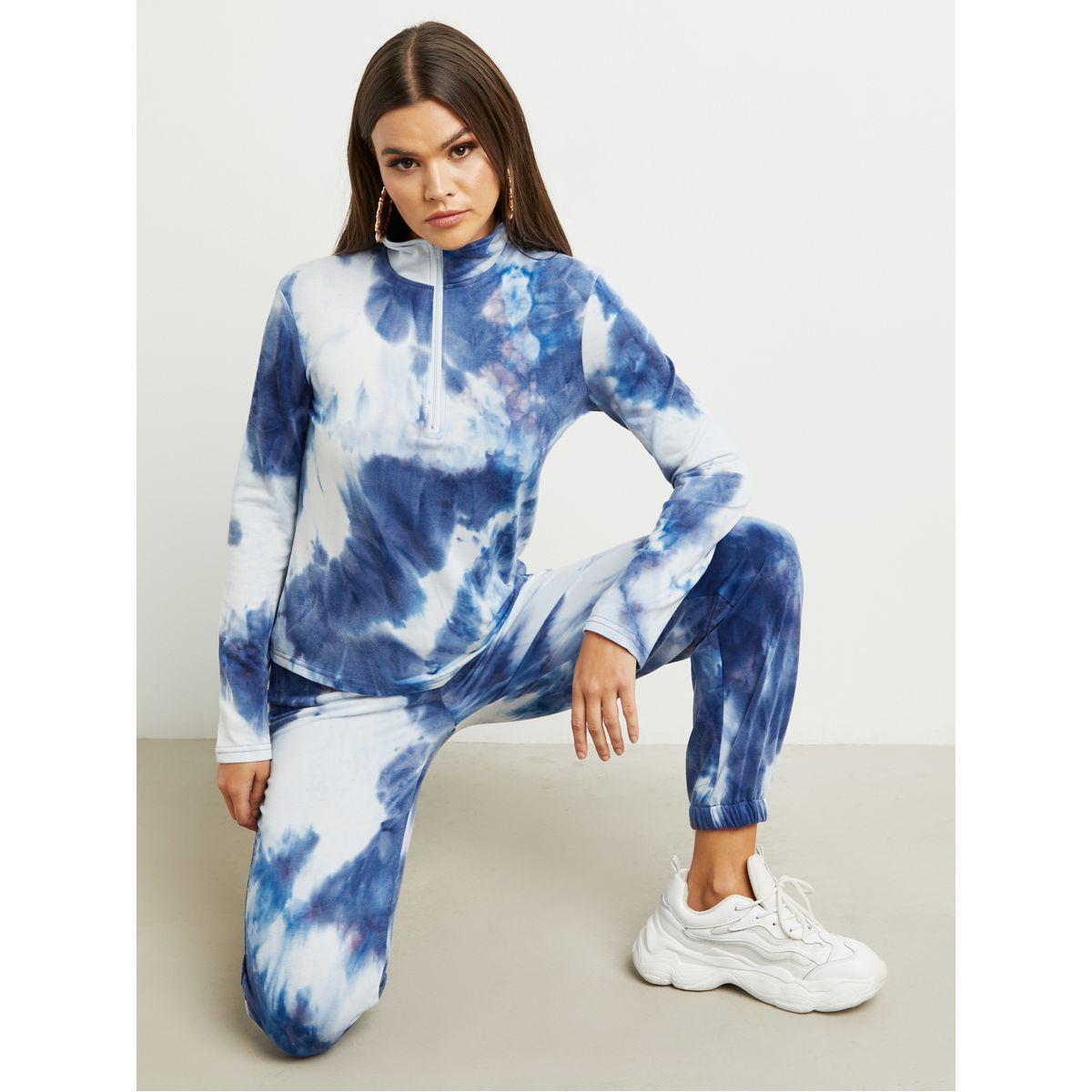 مجموعة من بلوزة مصبوغة وبنطلون رياضي-women-clothing-coordsets-image-1
