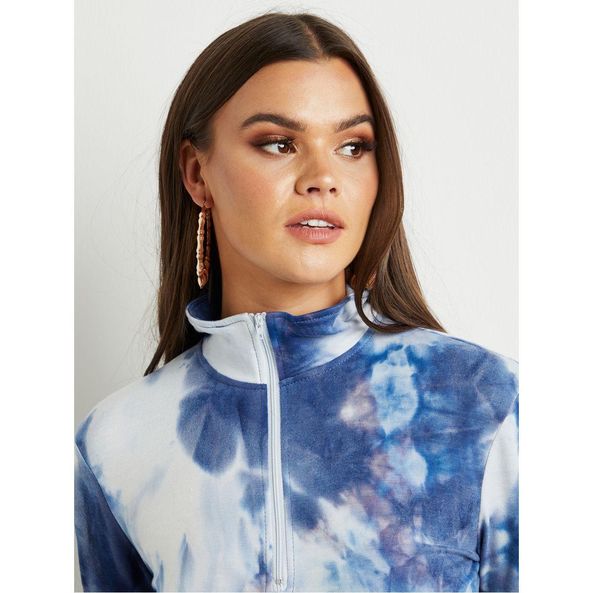 Styli Tie and Dye High Neck Top and Jogger Co-ord Set-women-clothing-coordsets-image-3