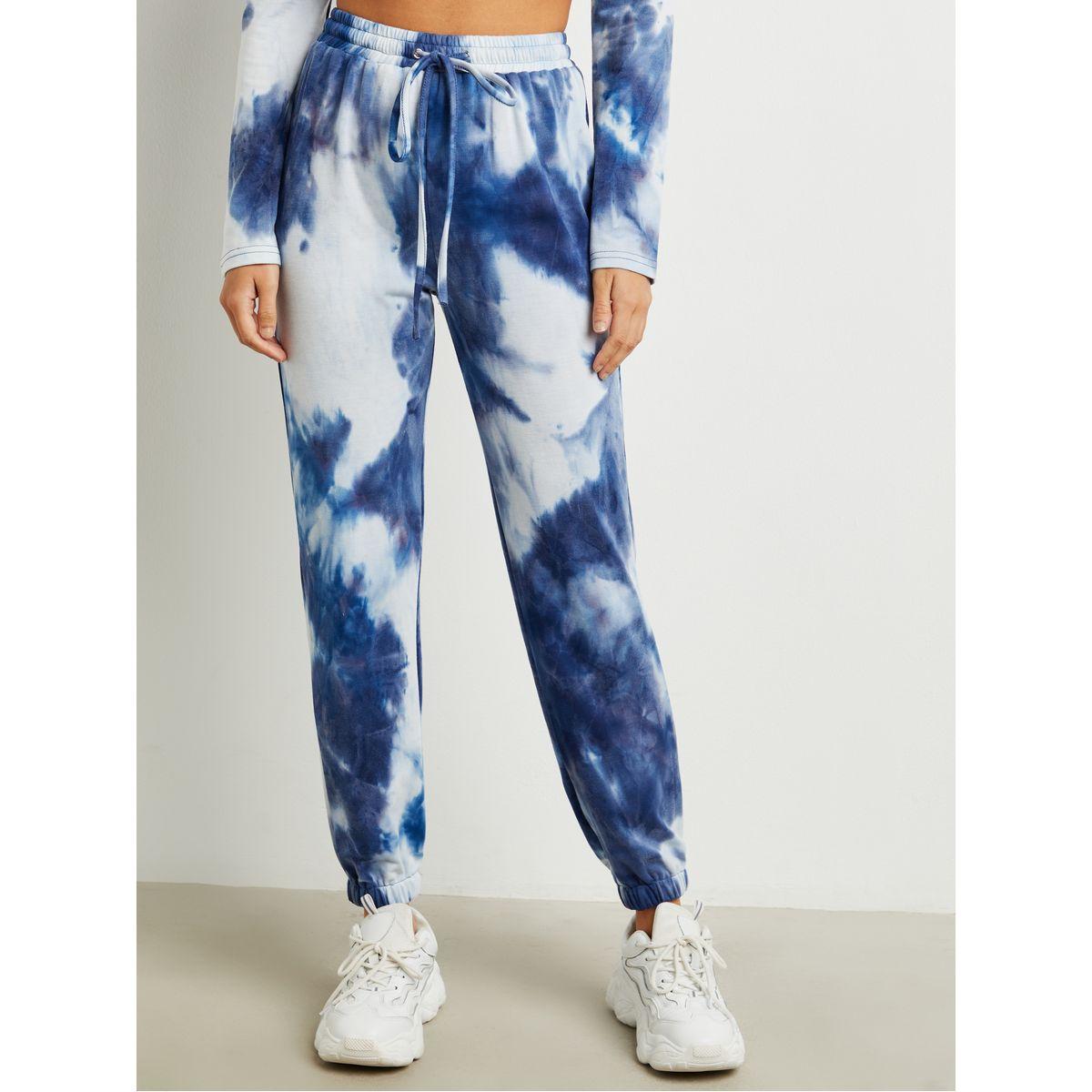 Styli Tie and Dye High Neck Top and Jogger Co-ord Set-women-clothing-coordsets-image-5
