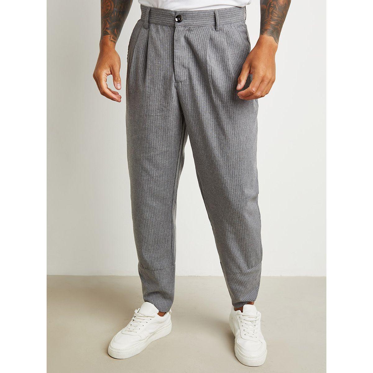 Styli Pin Striped Front Button & Zipper Cuffed Trouser-men-clothing-bottoms-trousersandchinos-trousers-image-1
