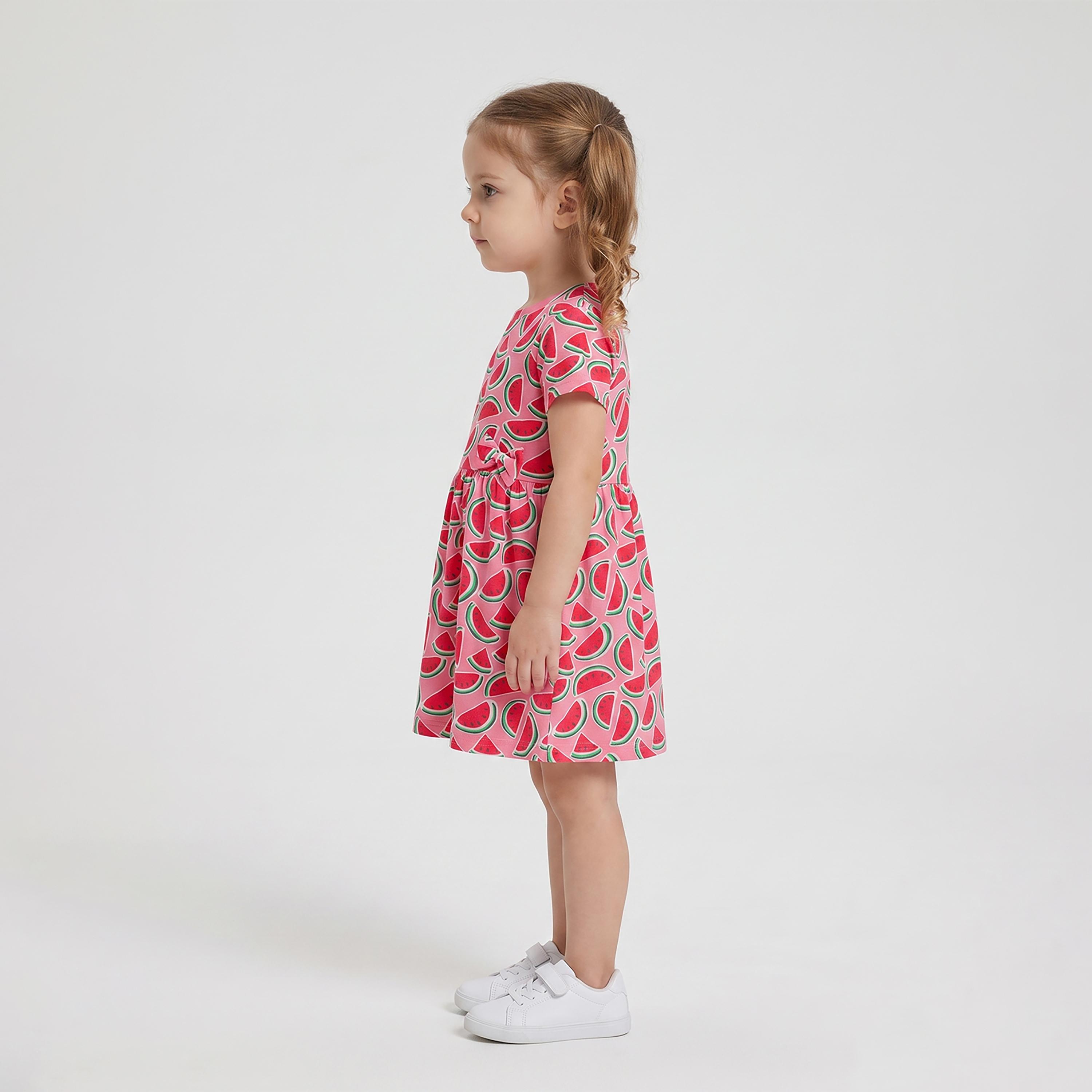 فستان كاجوال بأكمام قصيرة بطبعة بطيخ من بيبي كلو-girls-clothing-dressesandjumpsuits-image-3