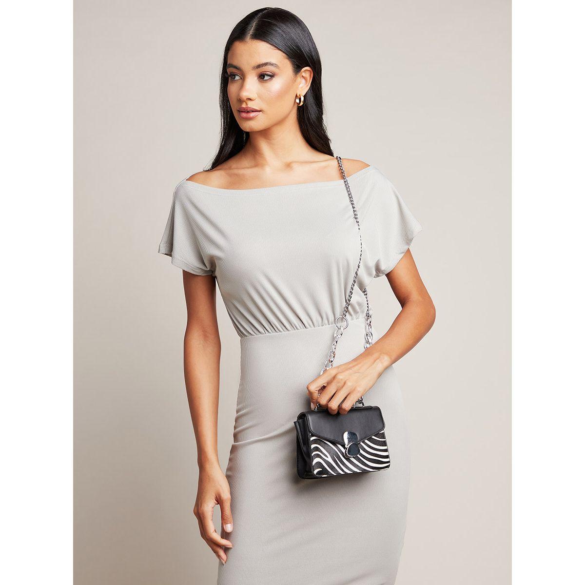 Styli Zebra Print Crossbody Bag with Chain Strap-women-bagsandwallets-handbags-image-2