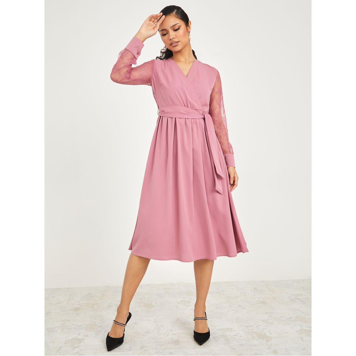 فستان ميدي بنمط لف-women-clothing-dresses-image-2