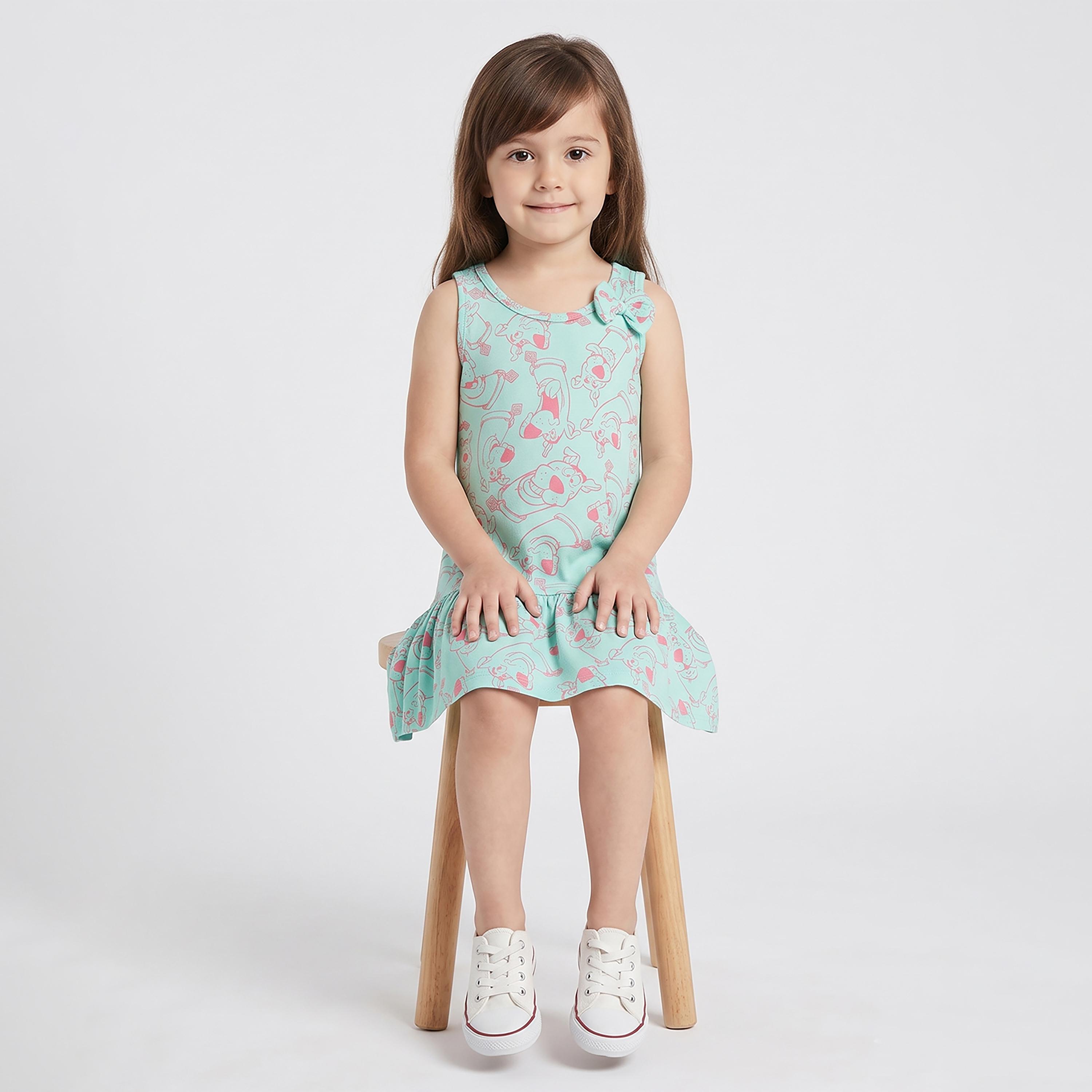 فستان بدون أكمام بطبعة رسوم كرتونية من بيبي كلو-girls-clothing-dressesandjumpsuits-image-4