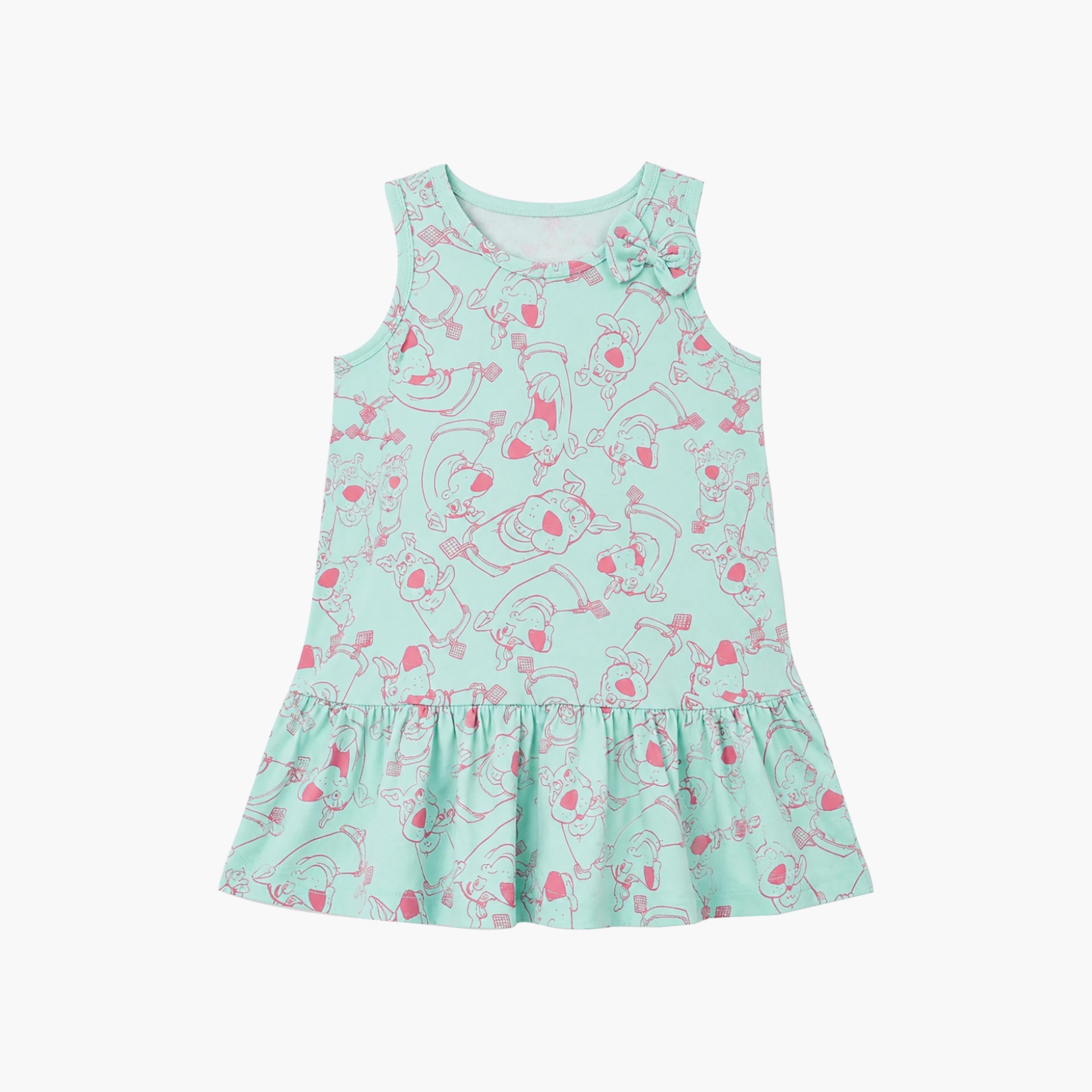 فستان بدون أكمام بطبعة رسوم كرتونية من بيبي كلو-girls-clothing-dressesandjumpsuits-image-6