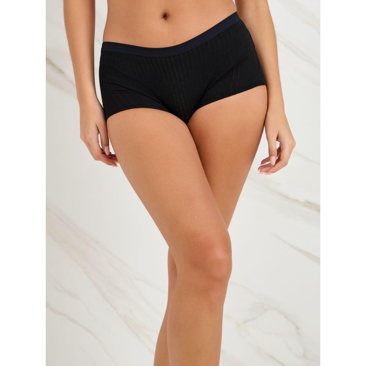 Styli Pack of 4 - Cotton Textured Shorts-women-clothing-lingerie-panties-image-3