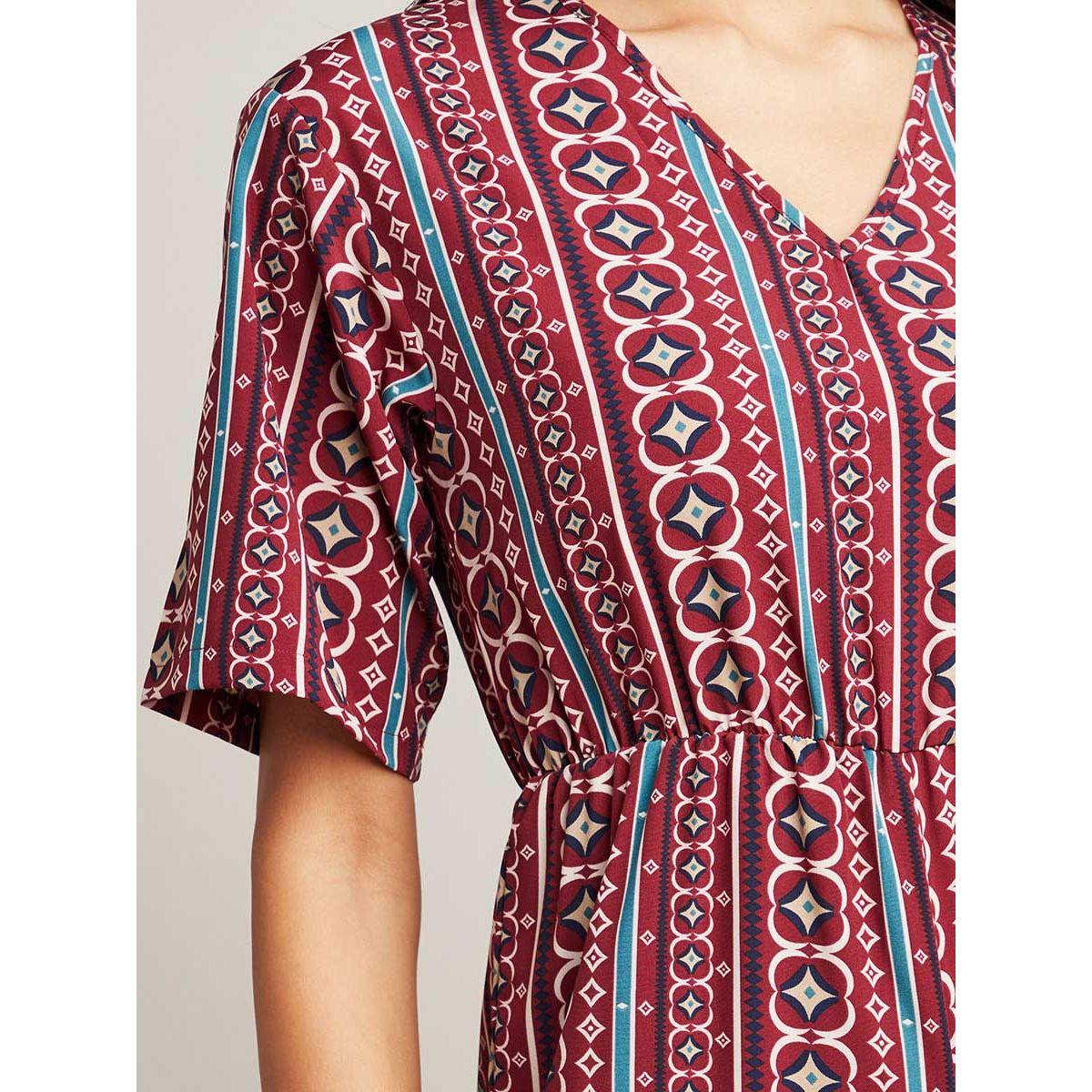 Styli Aztec Print V Neck Jumpsuit-women-clothing-jumpsuits-image-3