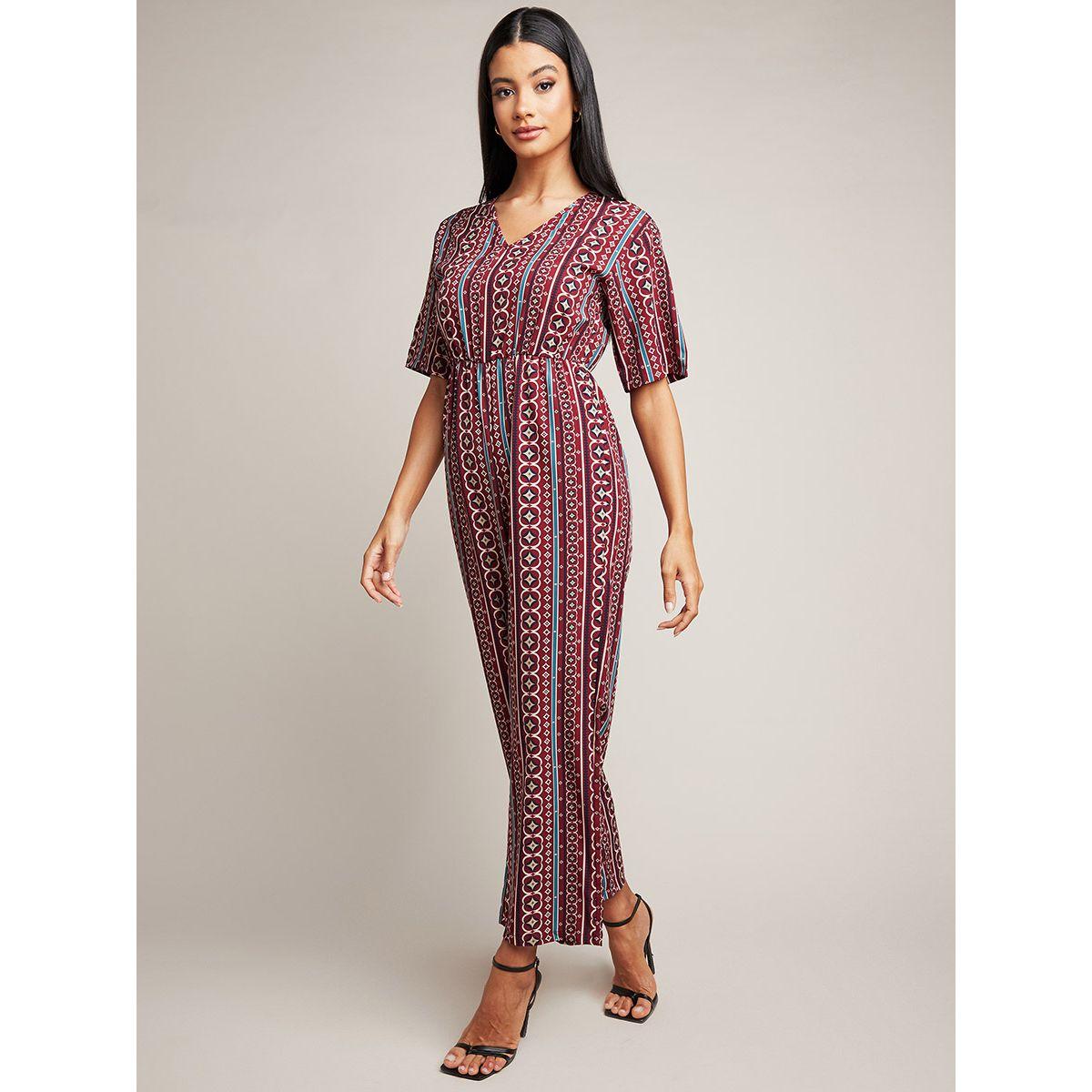 Styli Aztec Print V Neck Jumpsuit-women-clothing-jumpsuits-image-5