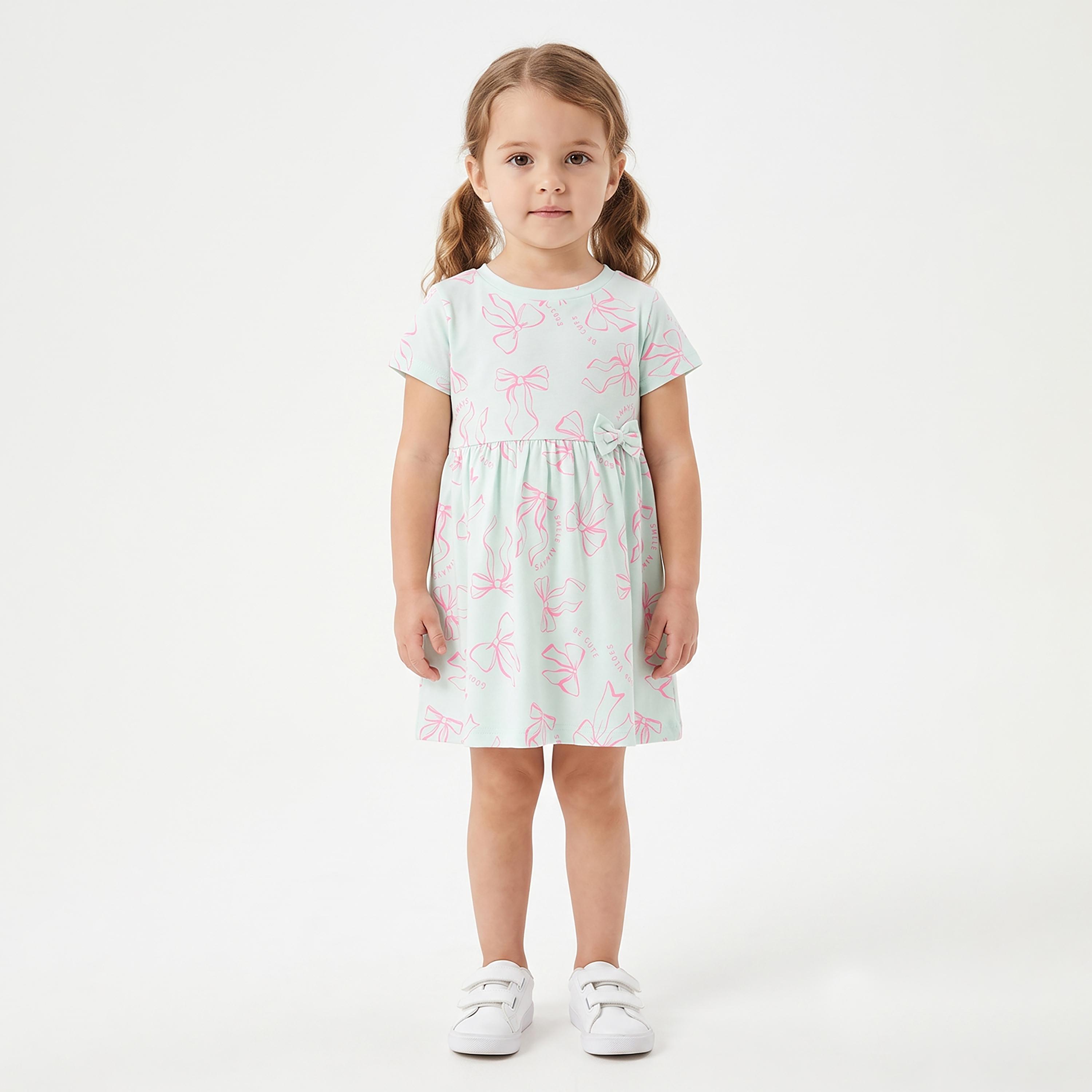 فستان صيفي بأكمام قصيرة بطبعة فيونكات من بيبي كلو-girls-clothing-dressesandjumpsuits-image-1