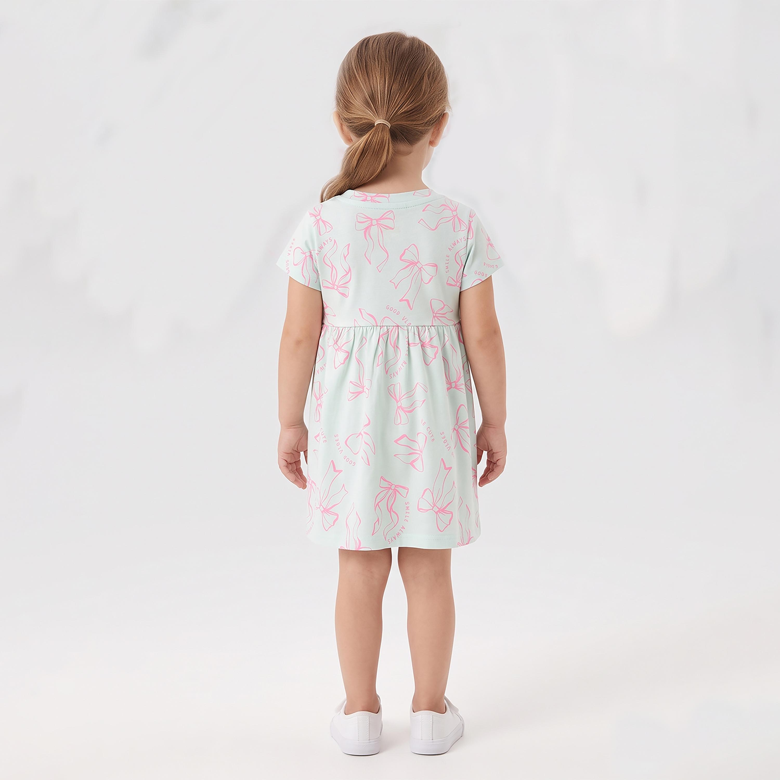 فستان صيفي بأكمام قصيرة بطبعة فيونكات من بيبي كلو-girls-clothing-dressesandjumpsuits-image-2