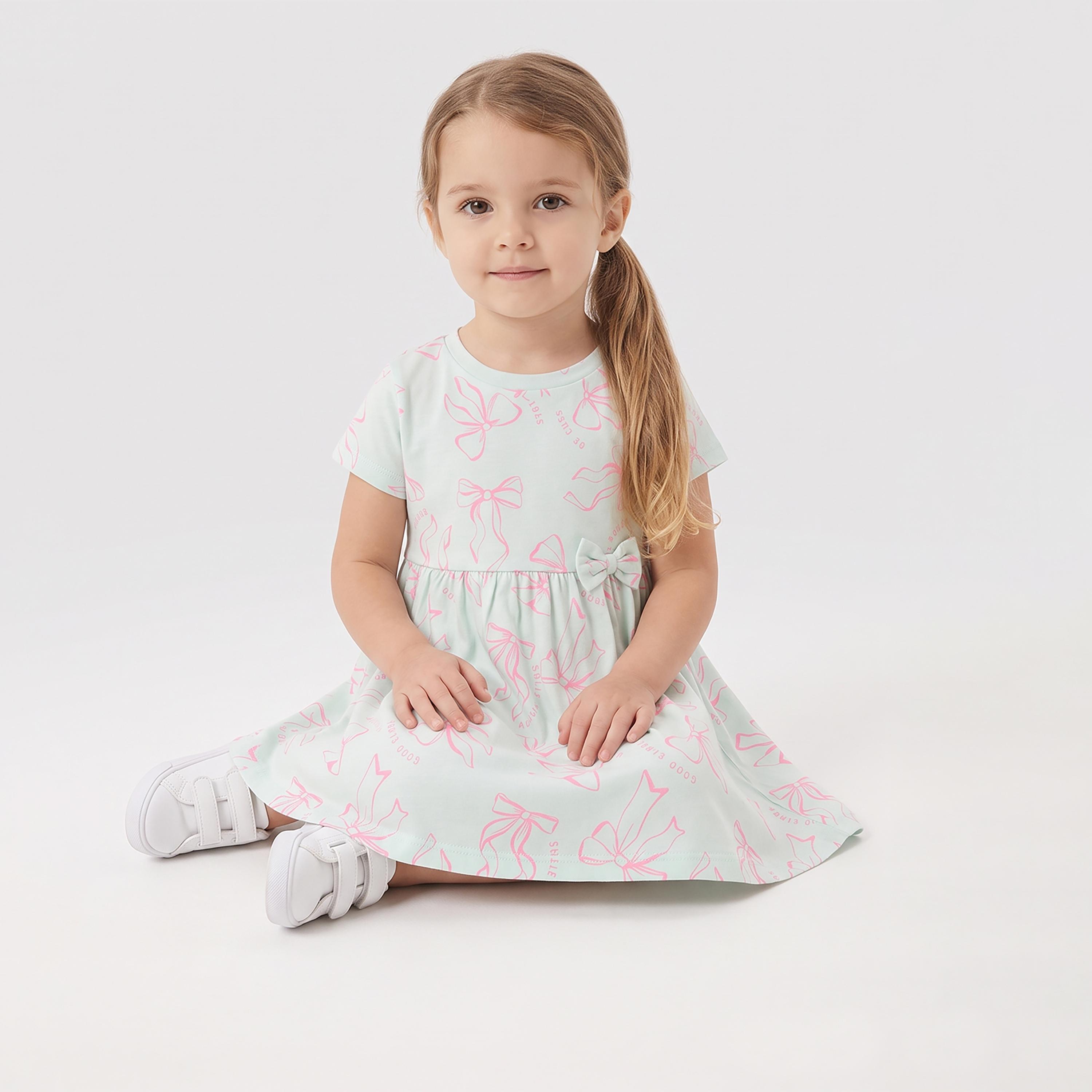 فستان صيفي بأكمام قصيرة بطبعة فيونكات من بيبي كلو-girls-clothing-dressesandjumpsuits-image-4