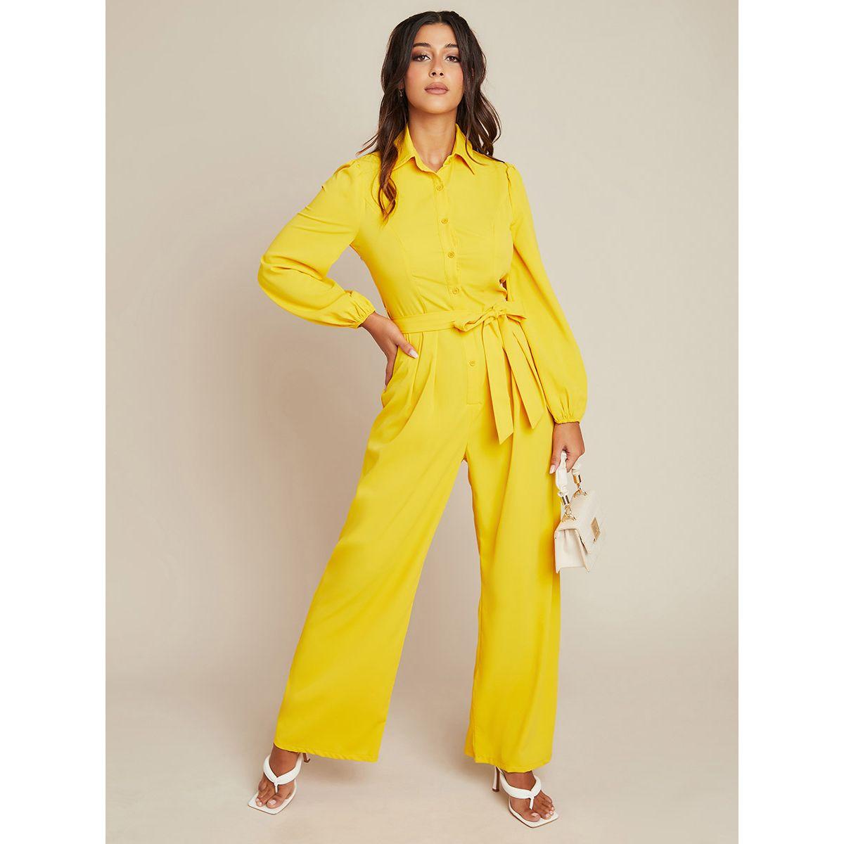 Styli Collar Neck Self Tie Belt Jumpsuit-women-clothing-jumpsuits-image-1