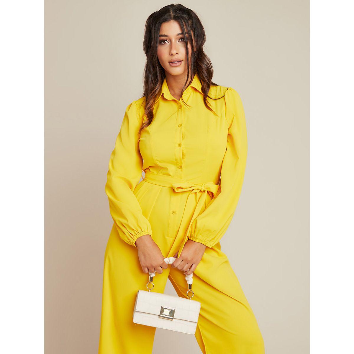 Styli Collar Neck Self Tie Belt Jumpsuit-women-clothing-jumpsuits-image-2