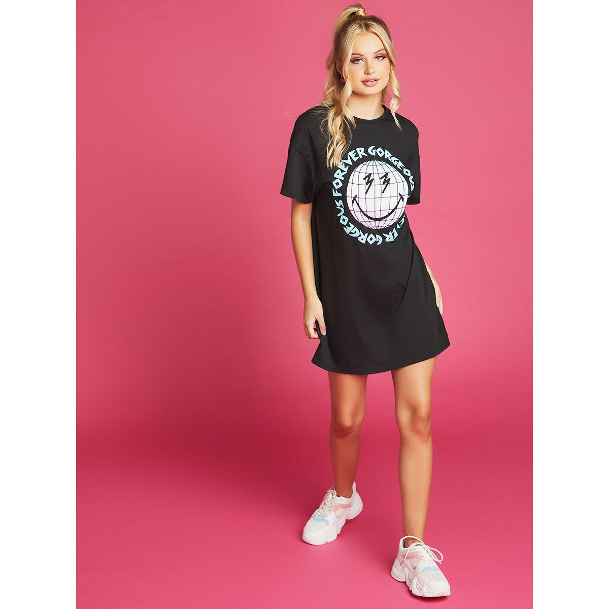 Styli Forever Gorgeous Graphic Print Longline T-shirt-women-clothing-tshirts-image-2