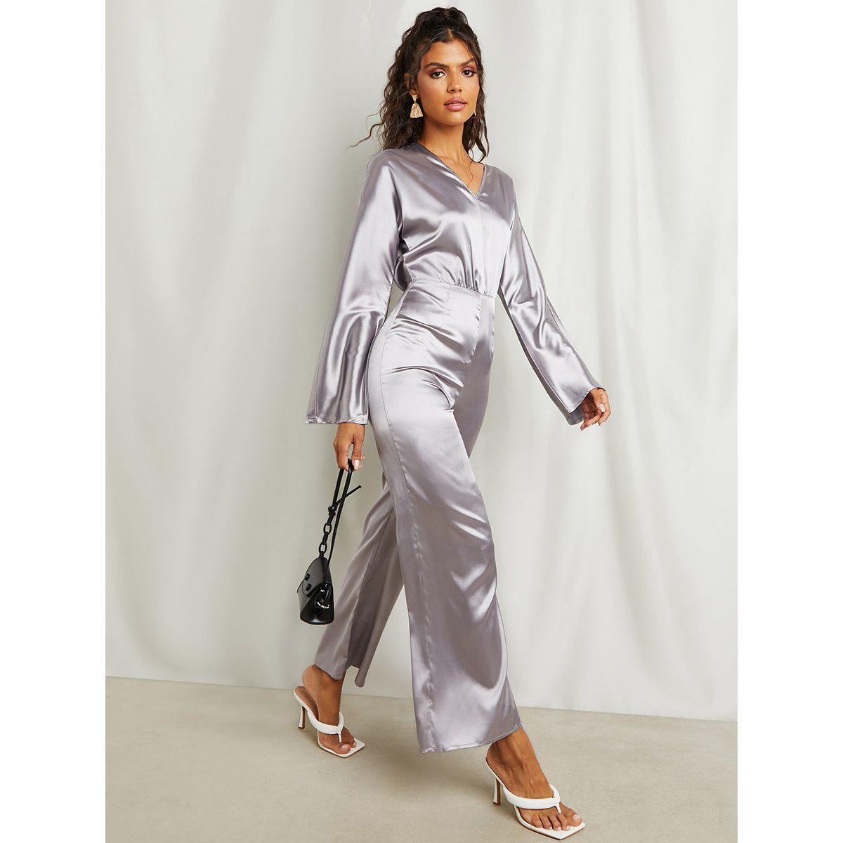 Styli Metallic V Neck Straight leg Jumpsuit-women-clothing-jumpsuits-image-5