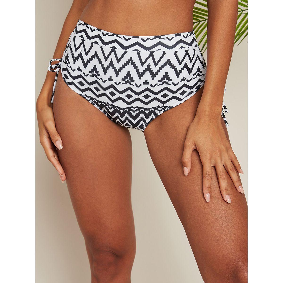 Styli Pack of 3 - Aztec Print Longline Bra and High Waist Brief with Kimono Set-women-clothing-swimandbeach-swim-swimsuits-image-4