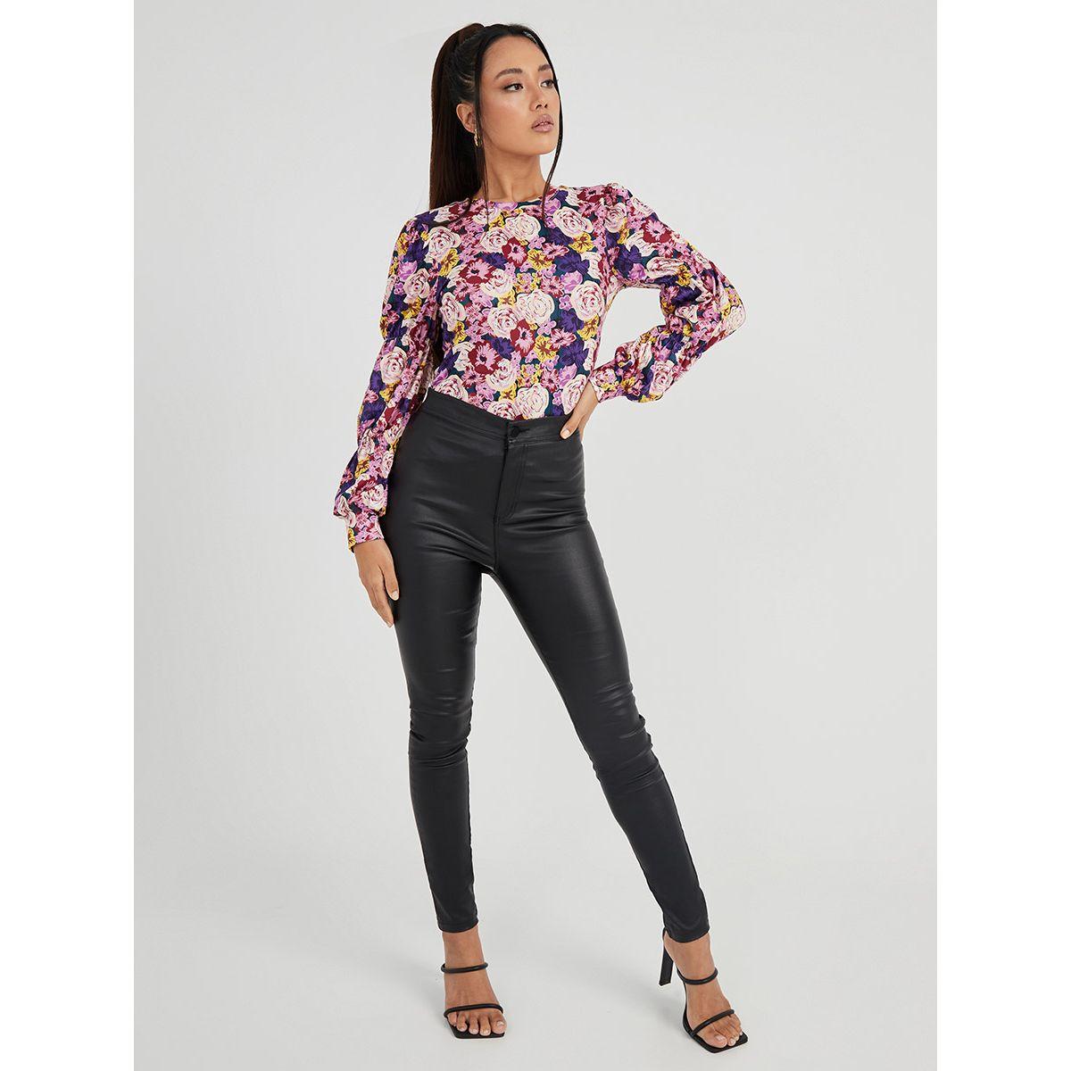 Styli  Cuffed Long Sleeves Floral AOP Top-women-clothing-shirtsandblouses-blouses-image-2