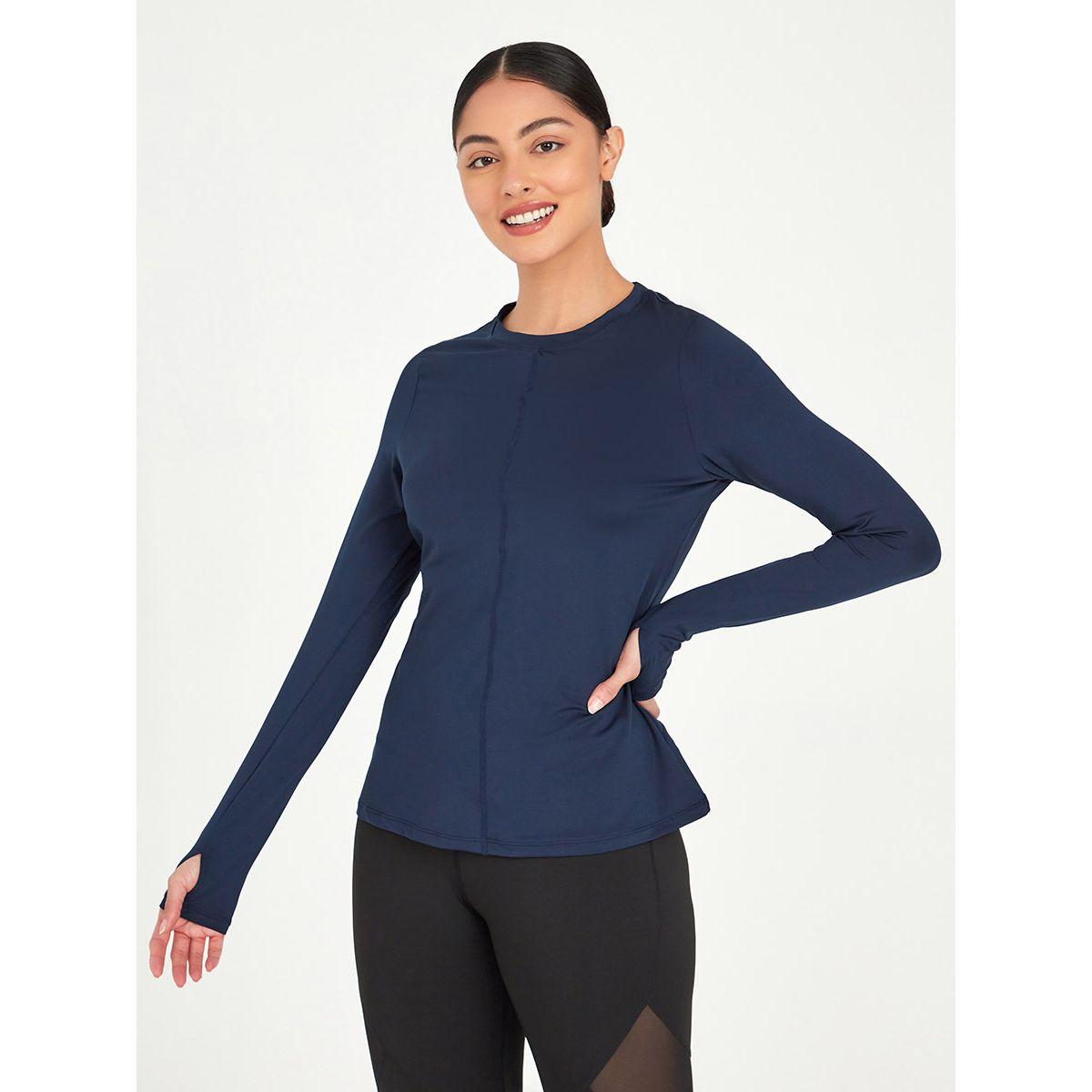 Styli Stitch Insert Thumbhole Detail Long Sleeves Active Top-women-clothing-sportswearandactivewear-tshirtsandvests-image-1