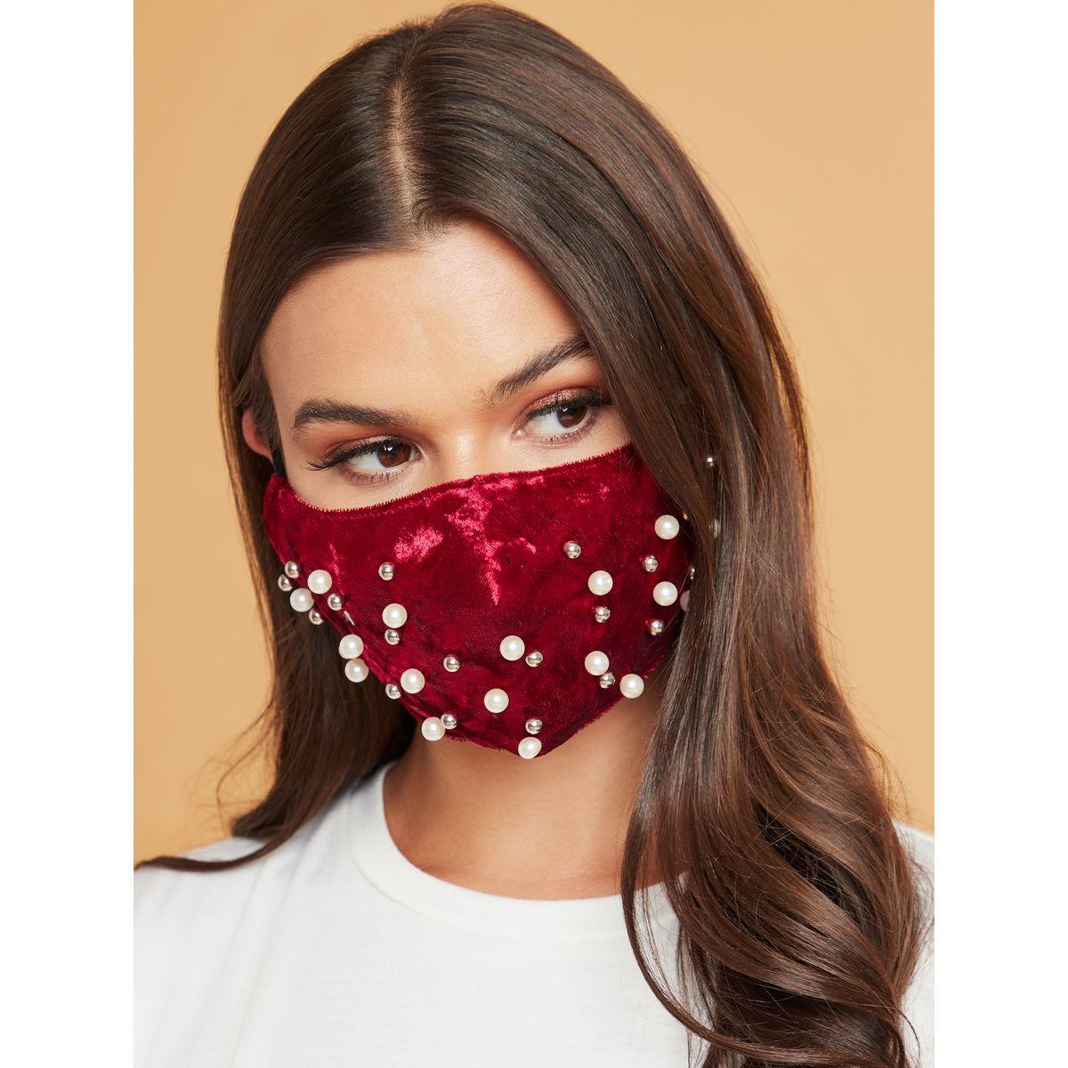 قناع للوجه مخمل مزين باللؤلؤ-women-clothingaccessories-fashionmasks-image-2