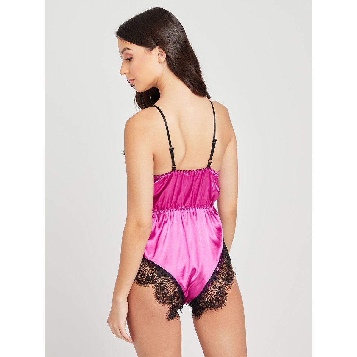 Styli Satin Strappy Teddy with Lace Insert Detail-women-clothing-lingerie-corsets-image-3