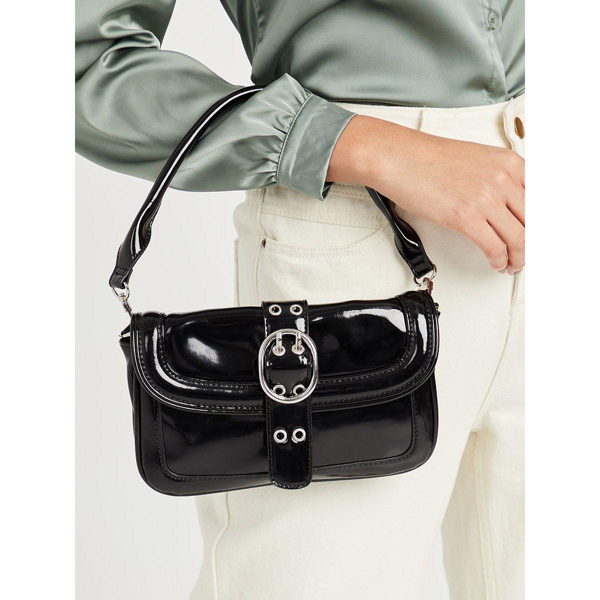 Styli Front Buckle Detail Flap Over Shoulder Bag-women-bagsandwallets-handbags-image-2