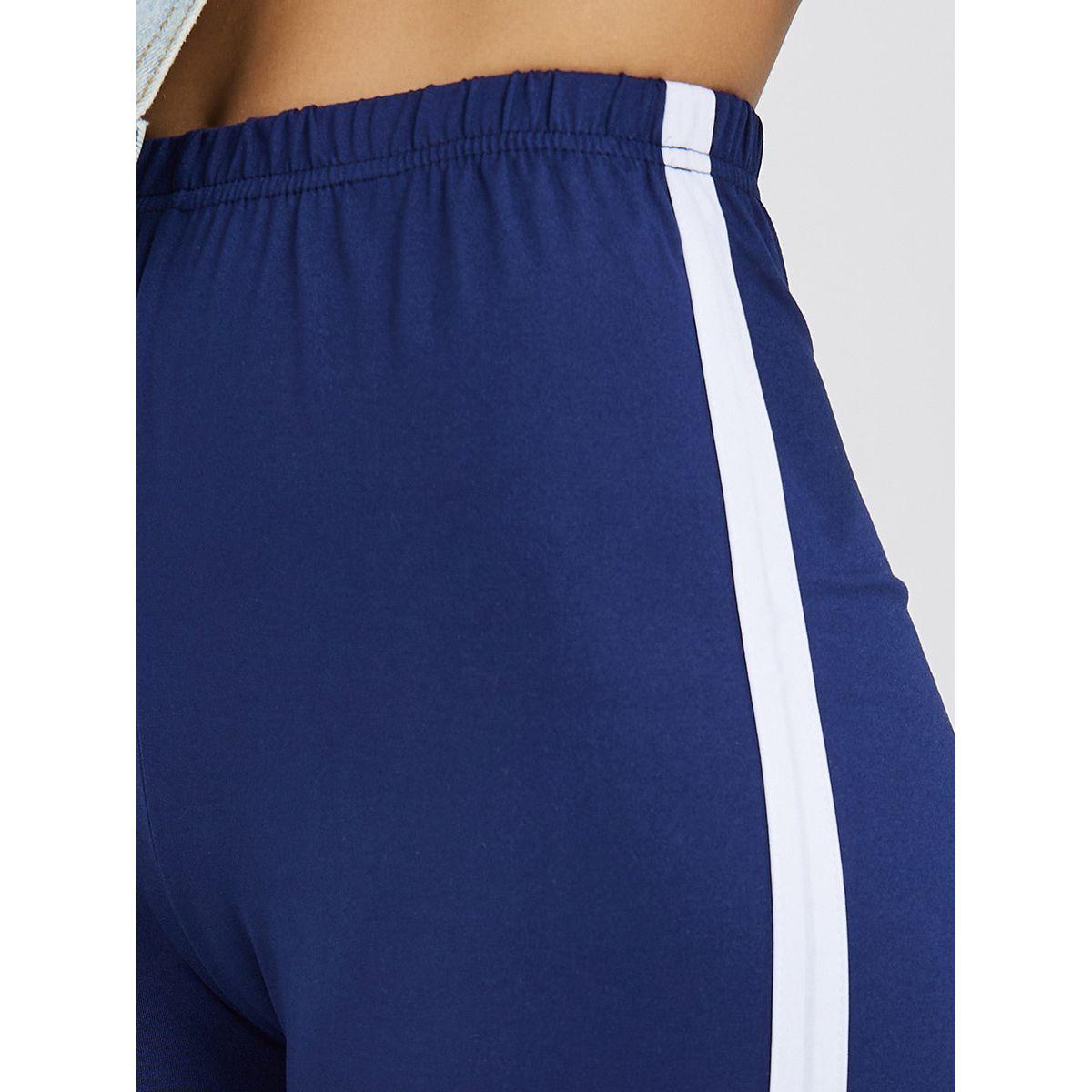 Styli Side Striped Elastic Waistband Leggings-women-clothing-bottoms-leggings-image-3