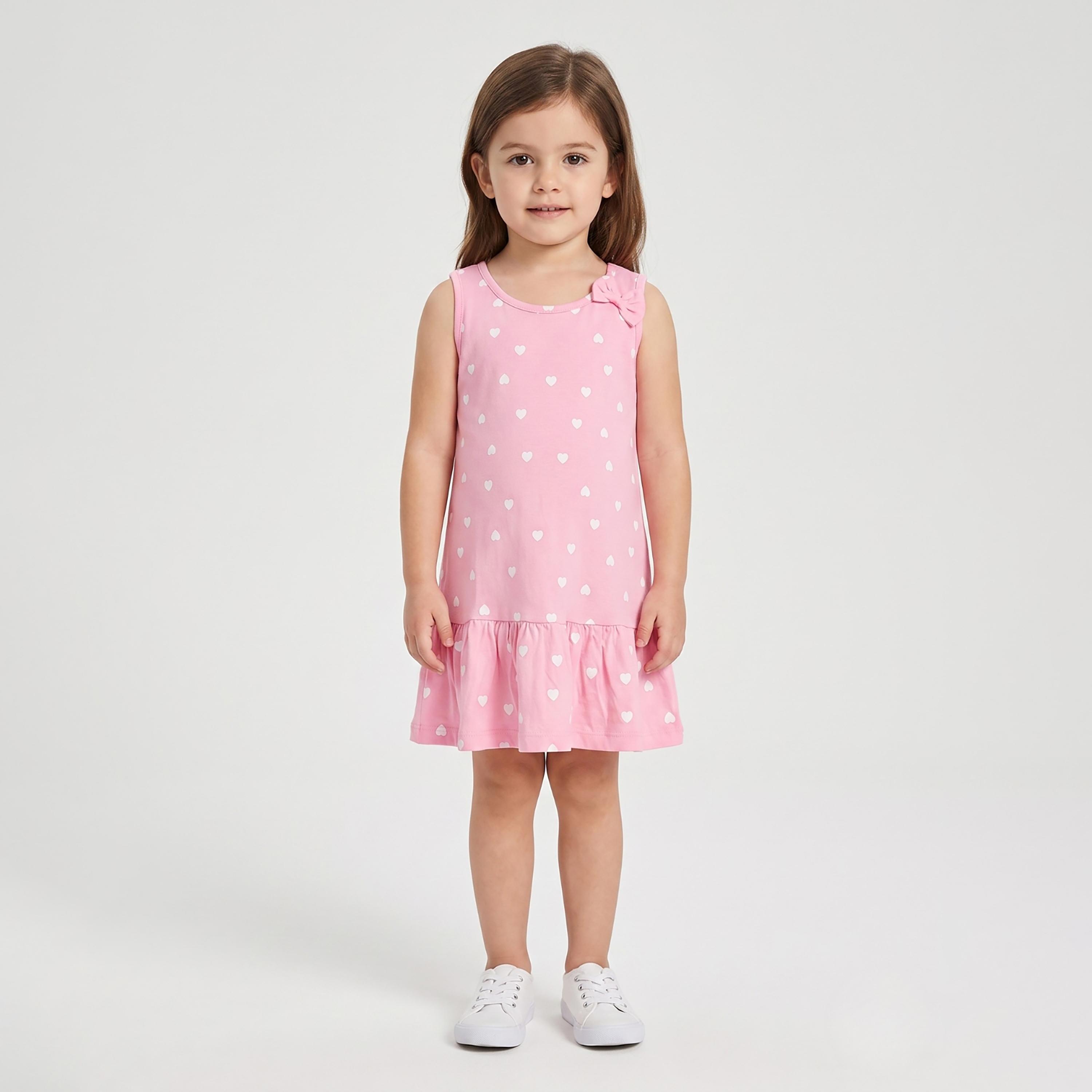 فستان بدون أكمام بطبعة قلوب من بيبي كلو-girls-clothing-dressesandjumpsuits-image-1