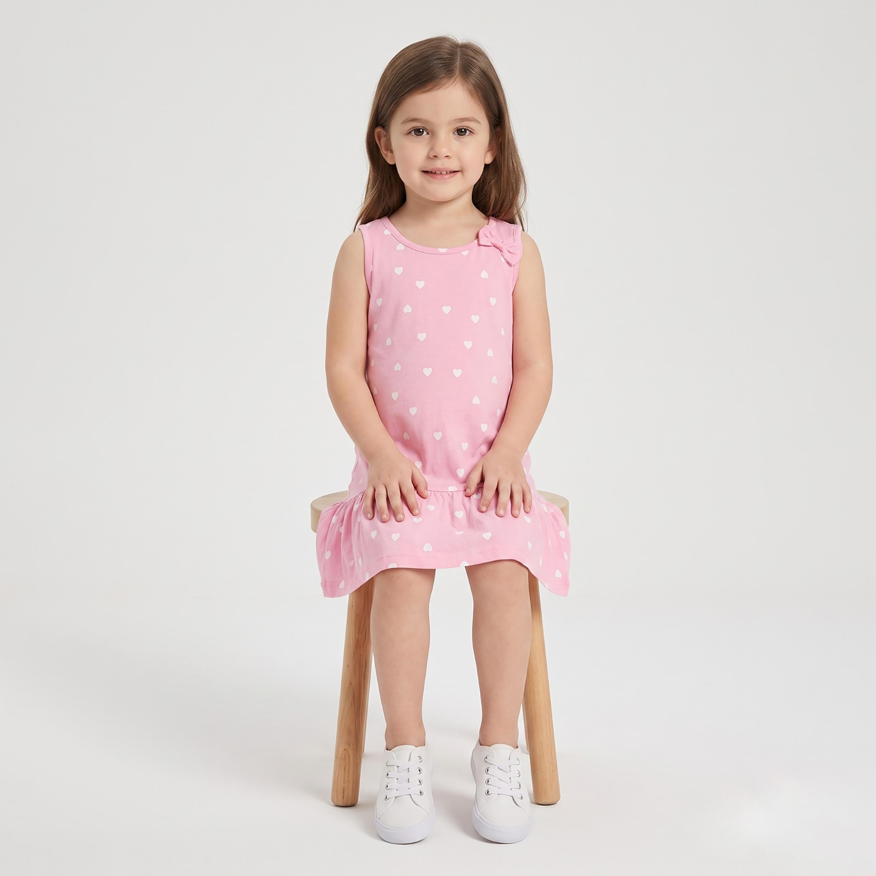 فستان بدون أكمام بطبعة قلوب من بيبي كلو-girls-clothing-dressesandjumpsuits-image-4